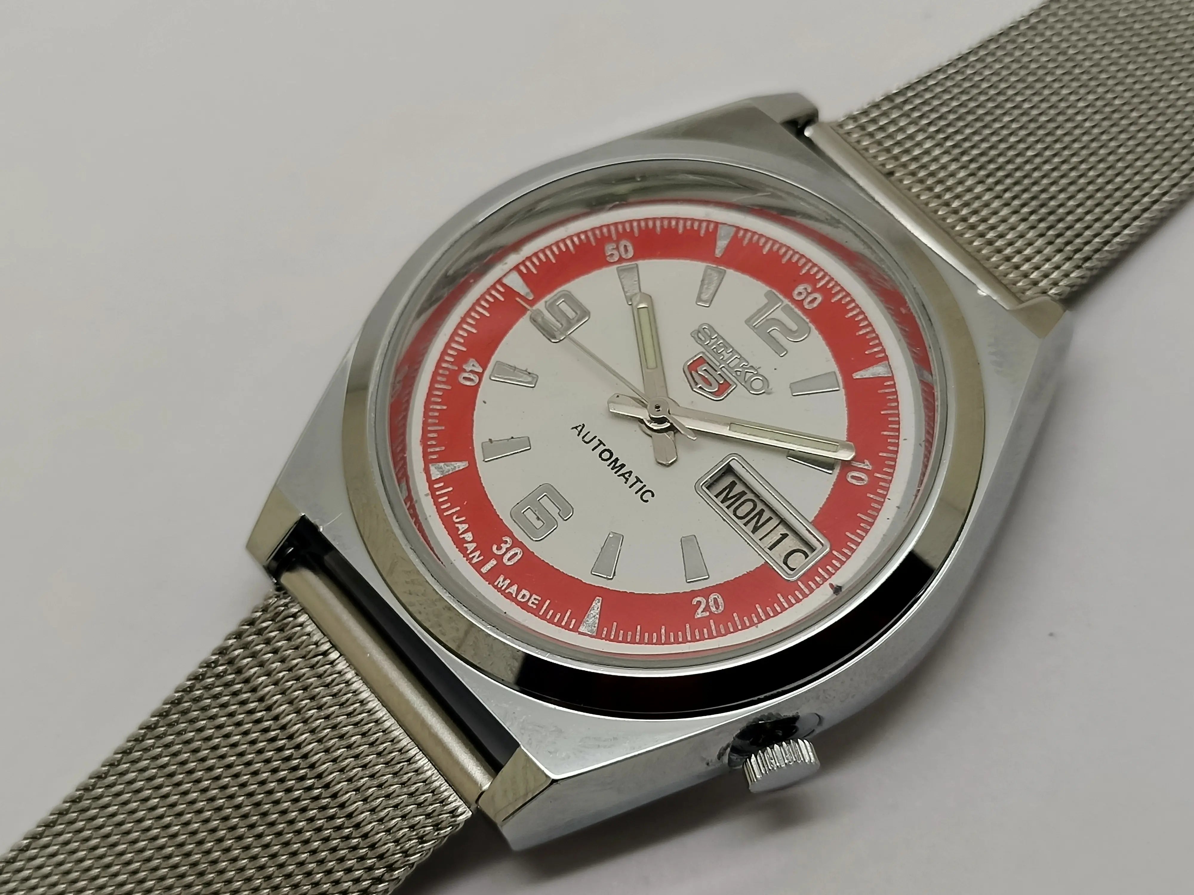 Seiko 5 Black Dial Automatic Vintage Watch National Watches