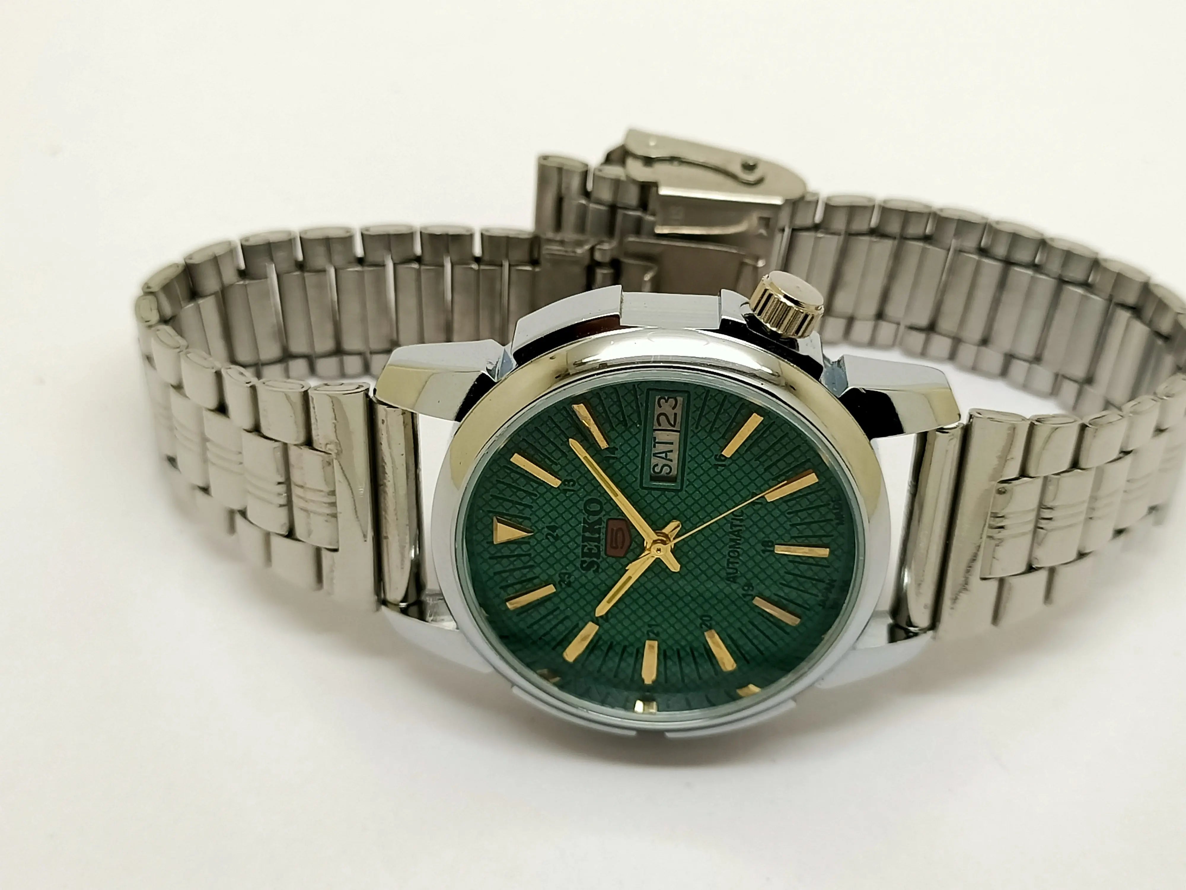 Seiko 5 Black Dial Automatic Vintage Watch National Watches