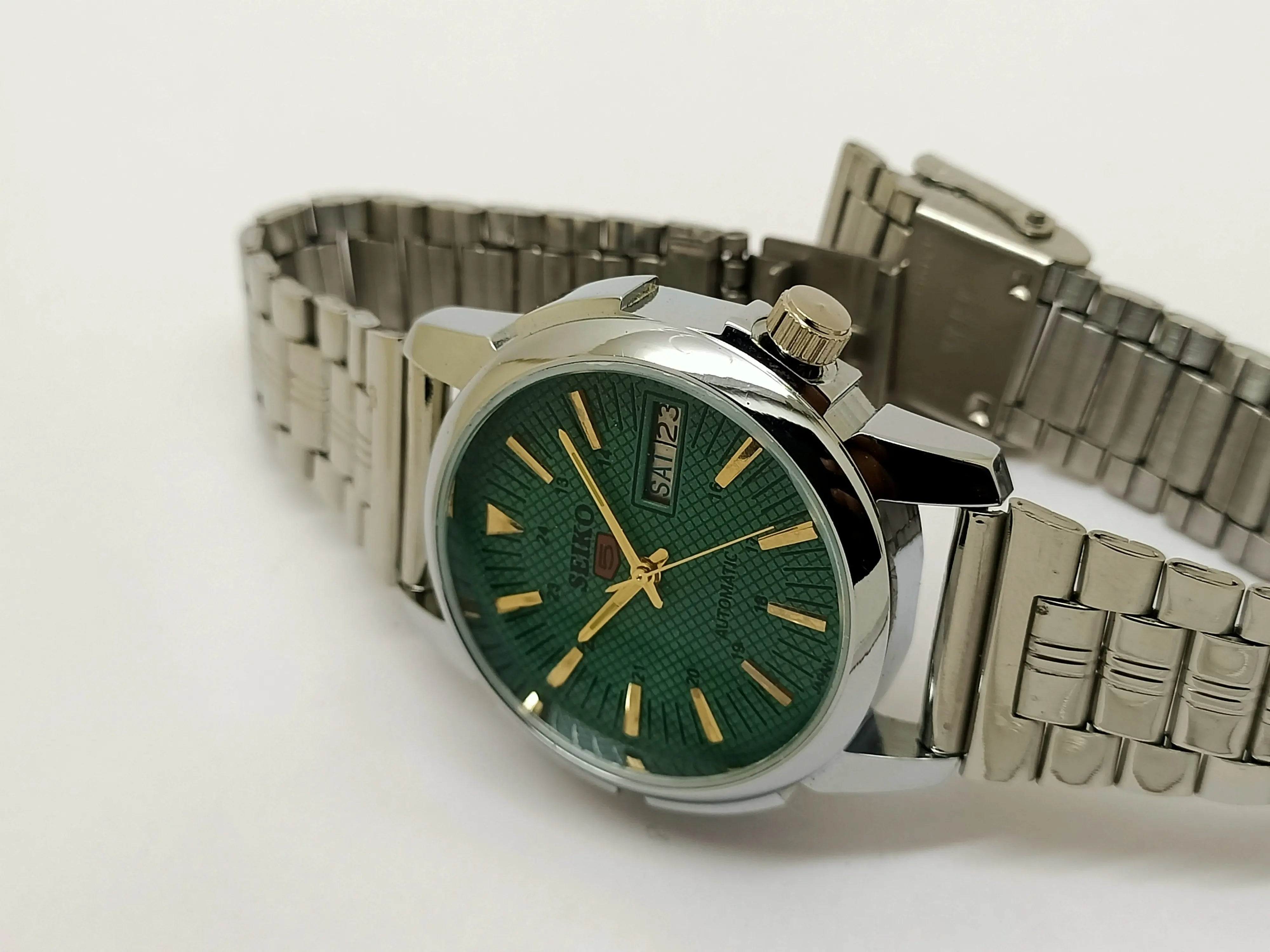 Seiko 5 Black Dial Automatic Vintage Watch National Watches