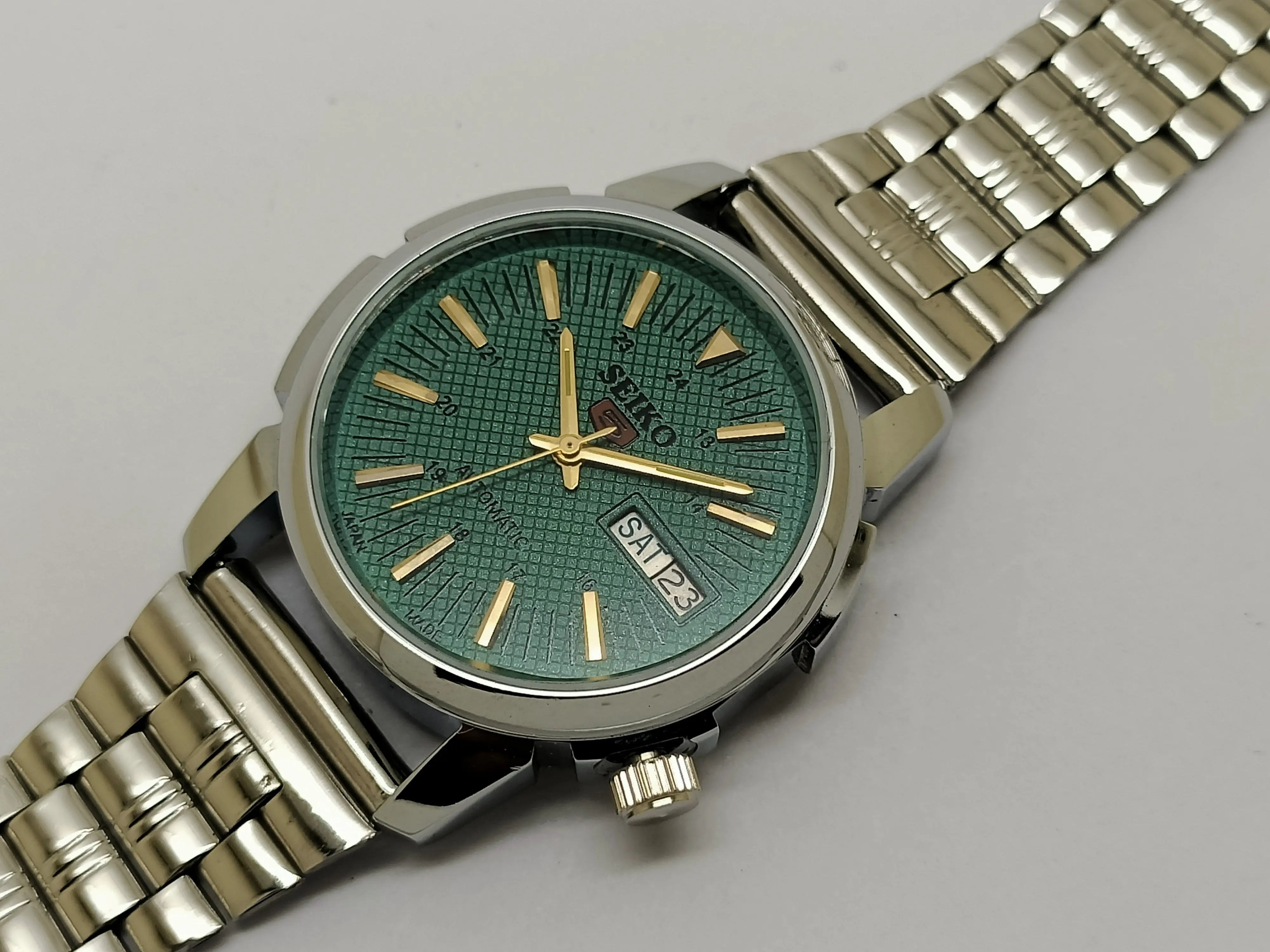 Seiko 5 Black Dial Automatic Vintage Watch National Watches