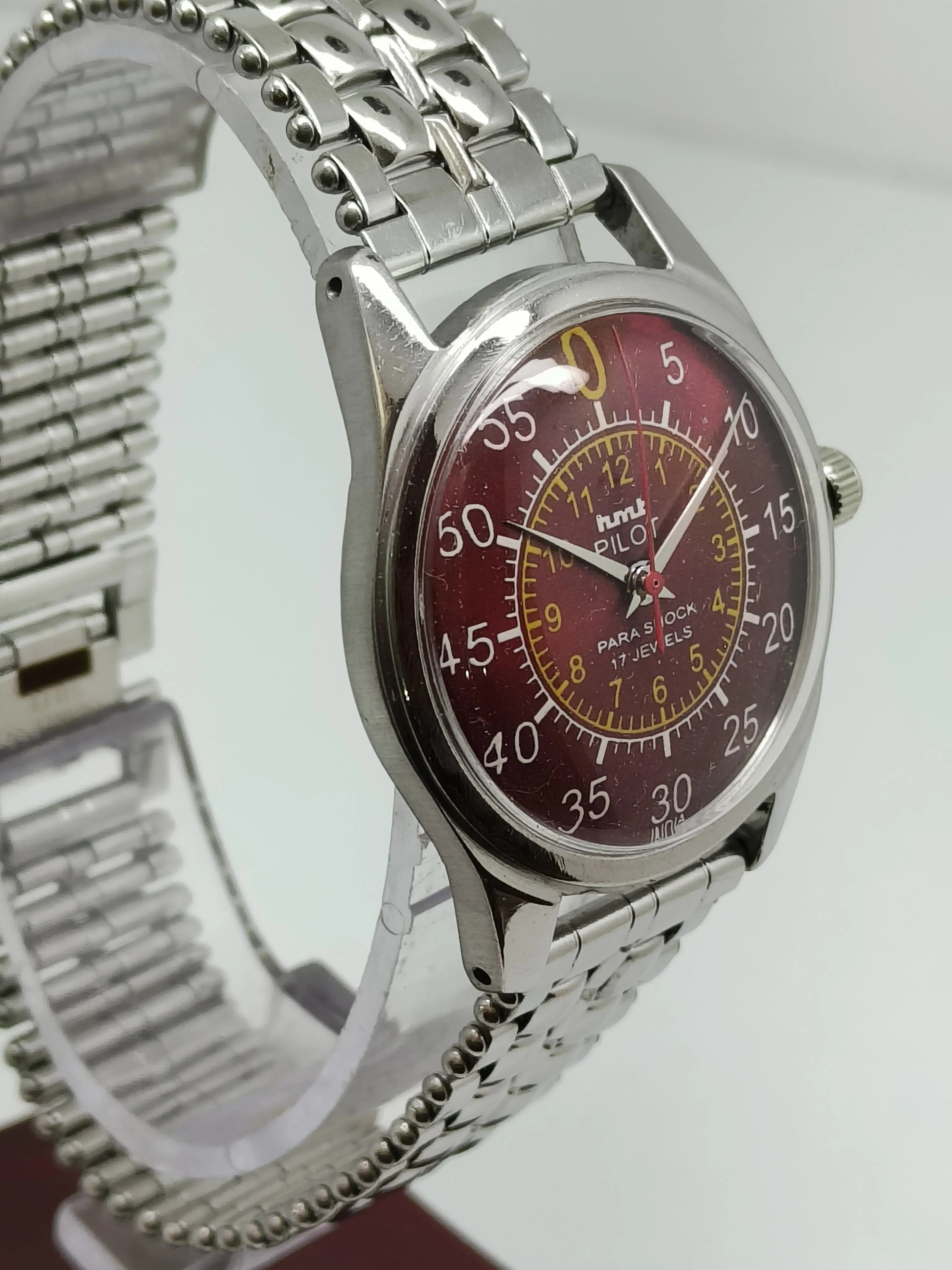 Hmt Pilot Mechanical Handwinding Movement stainless Steel Para Shock 17 Jewels Analog Dial Wrist Watch For Men National Watches