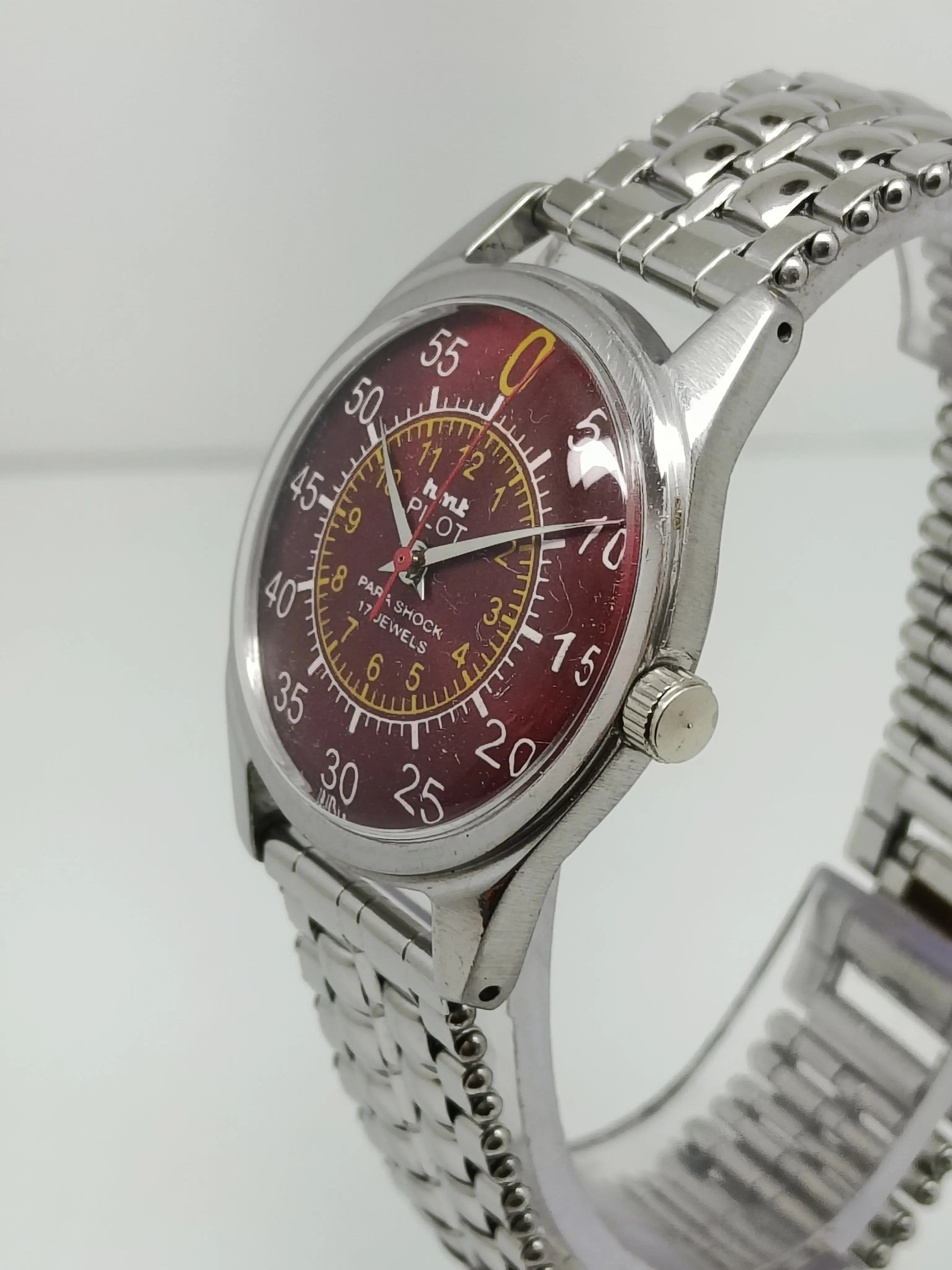 Hmt Pilot Mechanical Handwinding Movement stainless Steel Para Shock 17 Jewels Analog Dial Wrist Watch For Men National Watches