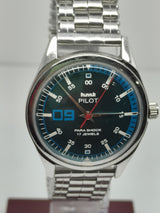 Hmt Pilot Mechanical Handwinding Movement stainless Steel Para Shock 17 Jewels Analog Dial Wrist Watch For Men