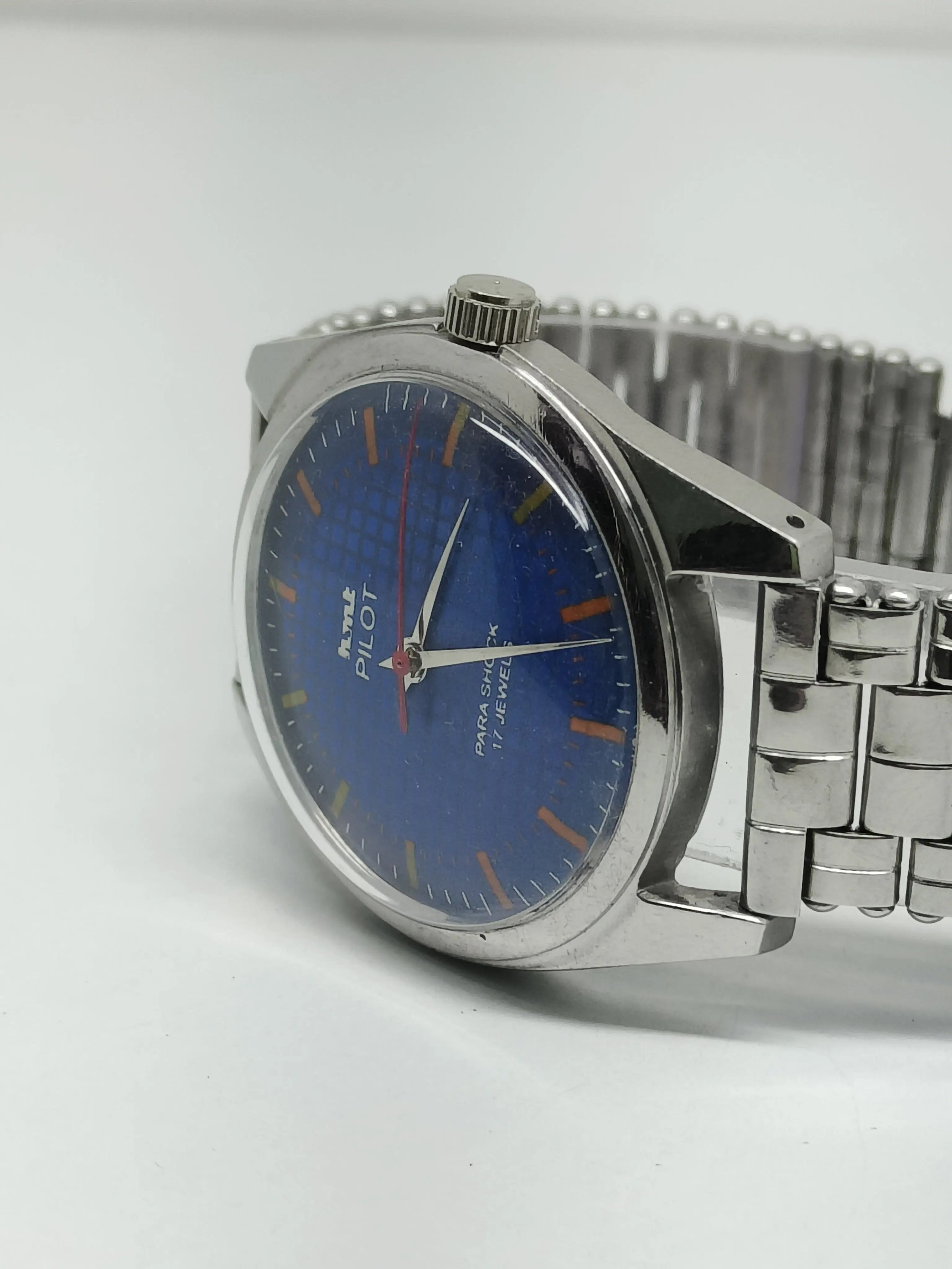 Hmt Pilot Mechanical Handwinding Movement stainless Steel Para Shock 17 Jewels Analog Dial Wrist Watch For Men National Watches