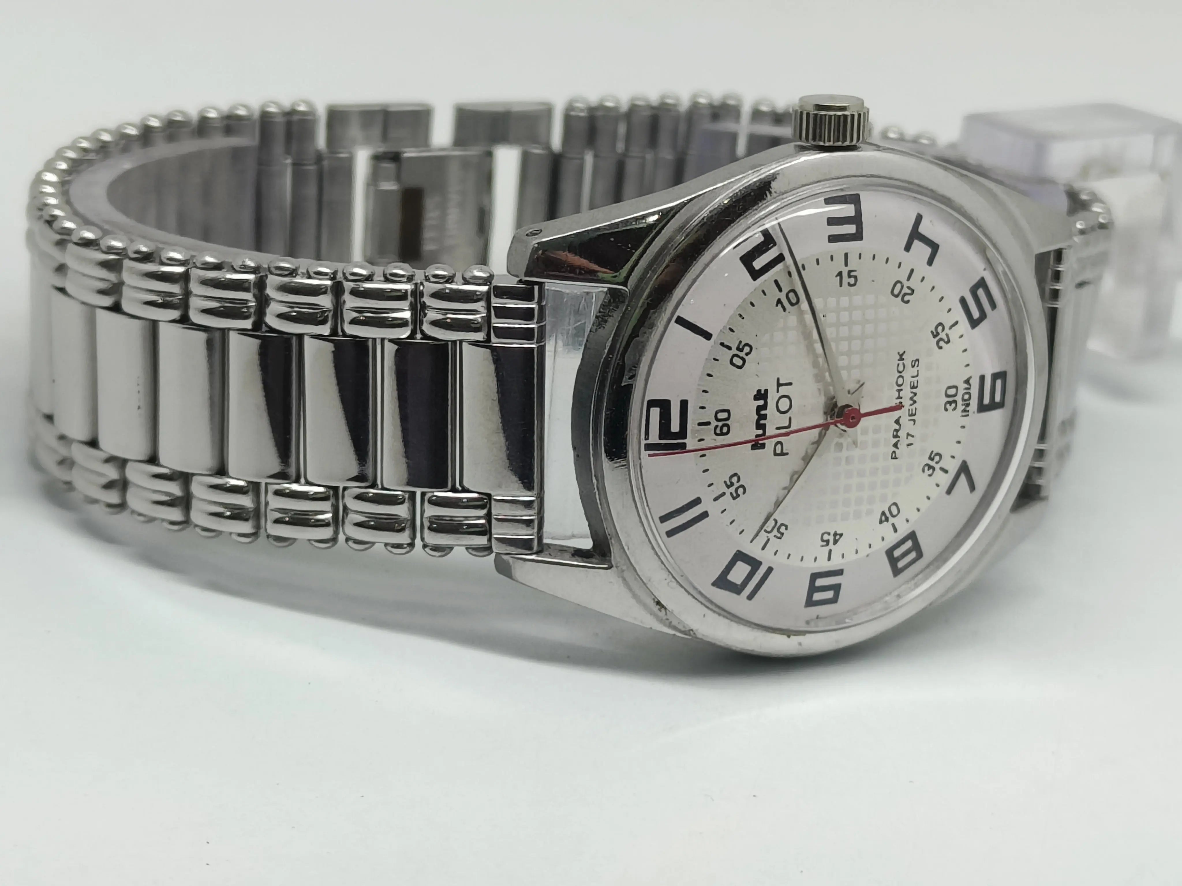 Hmt Pilot Mechanical Handwinding Movement stainless Steel Para Shock 17 Jewels Analog Dial Wrist Watch For Men National Watches