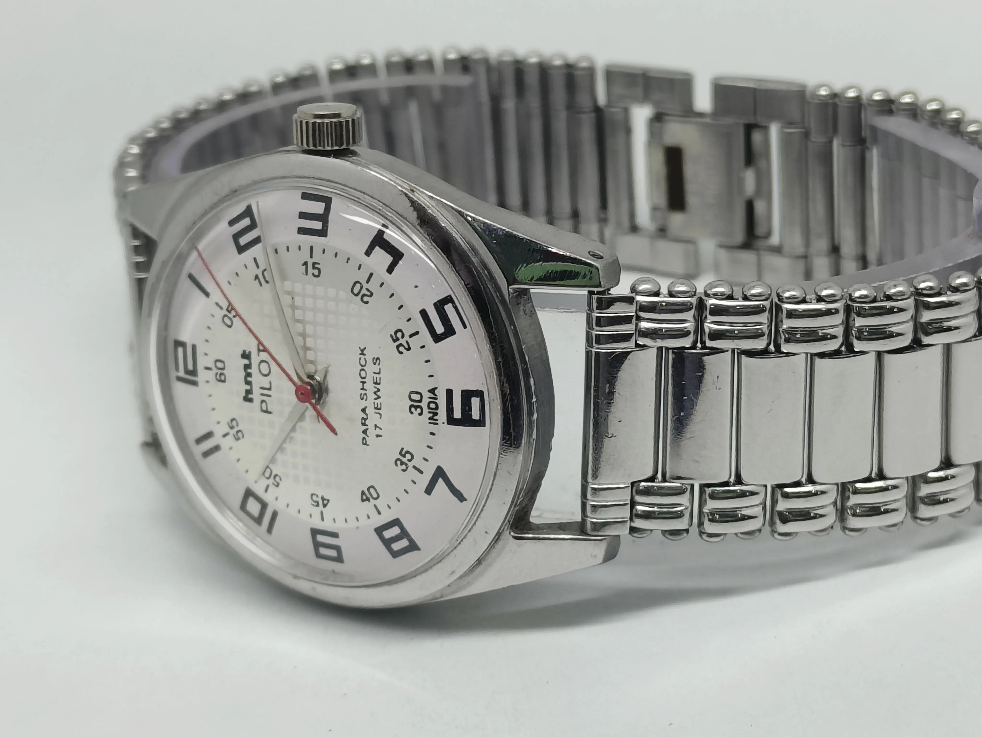 Hmt Pilot Mechanical Handwinding Movement stainless Steel Para Shock 17 Jewels Analog Dial Wrist Watch For Men National Watches