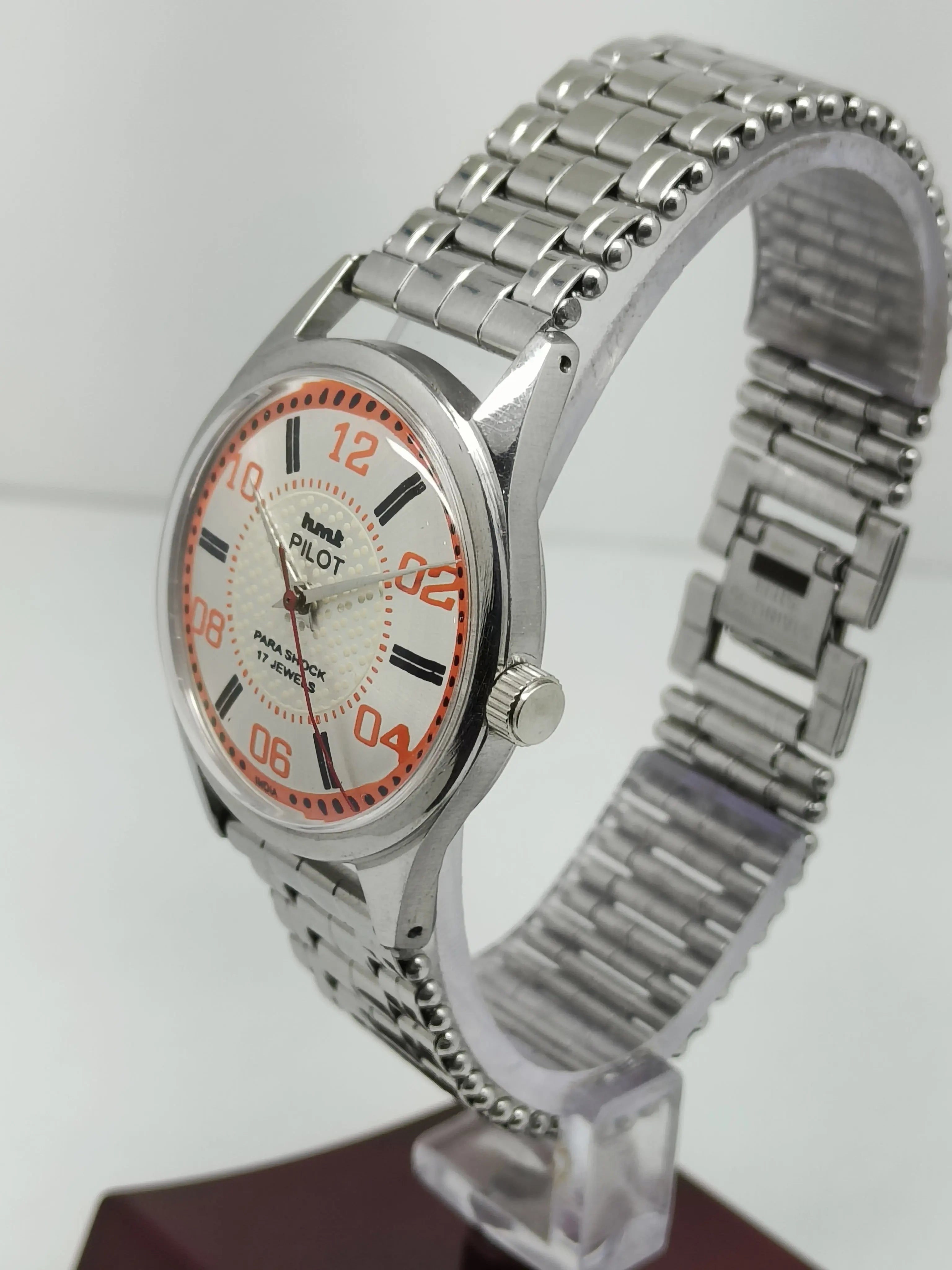 Hmt Pilot Mechanical Handwinding Movement stainless Steel Para Shock 17 Jewels Analog Dial Wrist Watch For Men National Watches