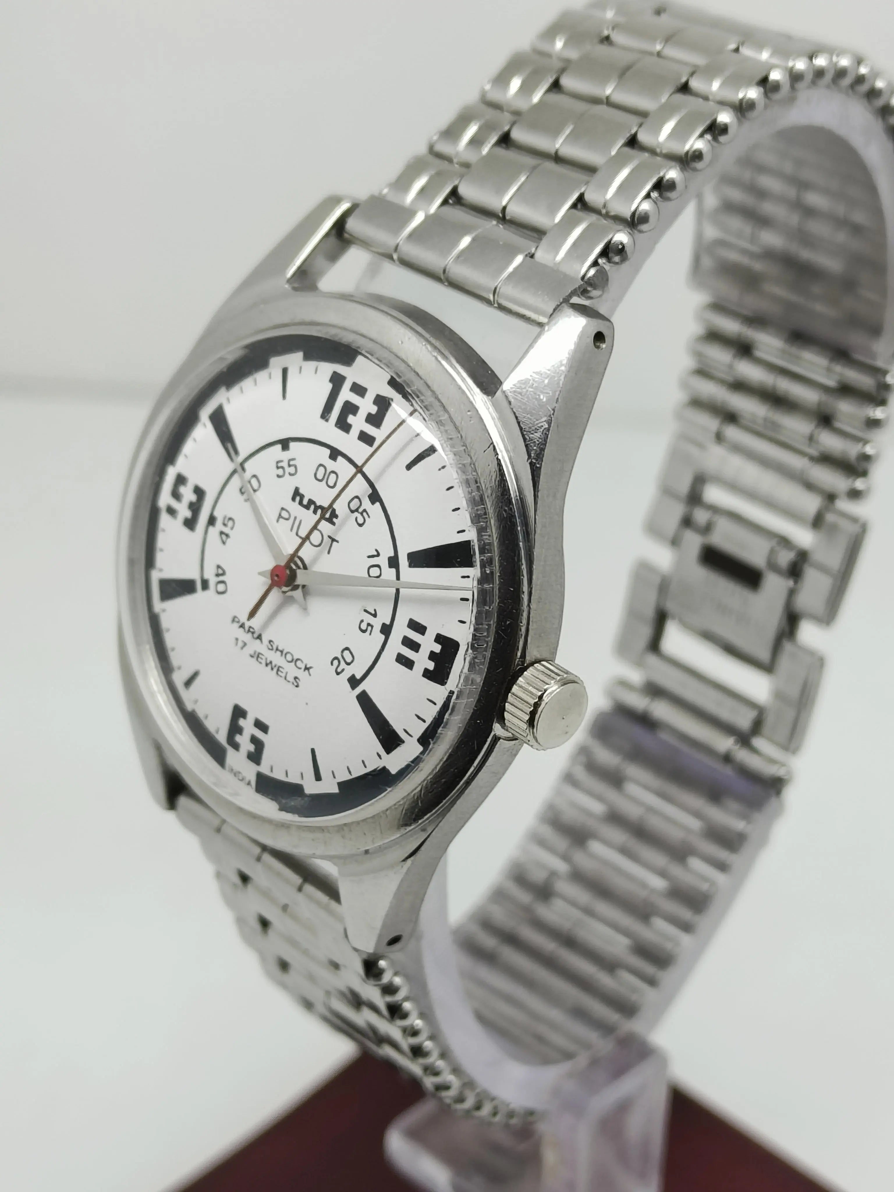 Hmt Pilot Mechanical Handwinding Movement stainless Steel Para Shock 17 Jewels Analog Dial Wrist Watch For Men National Watches