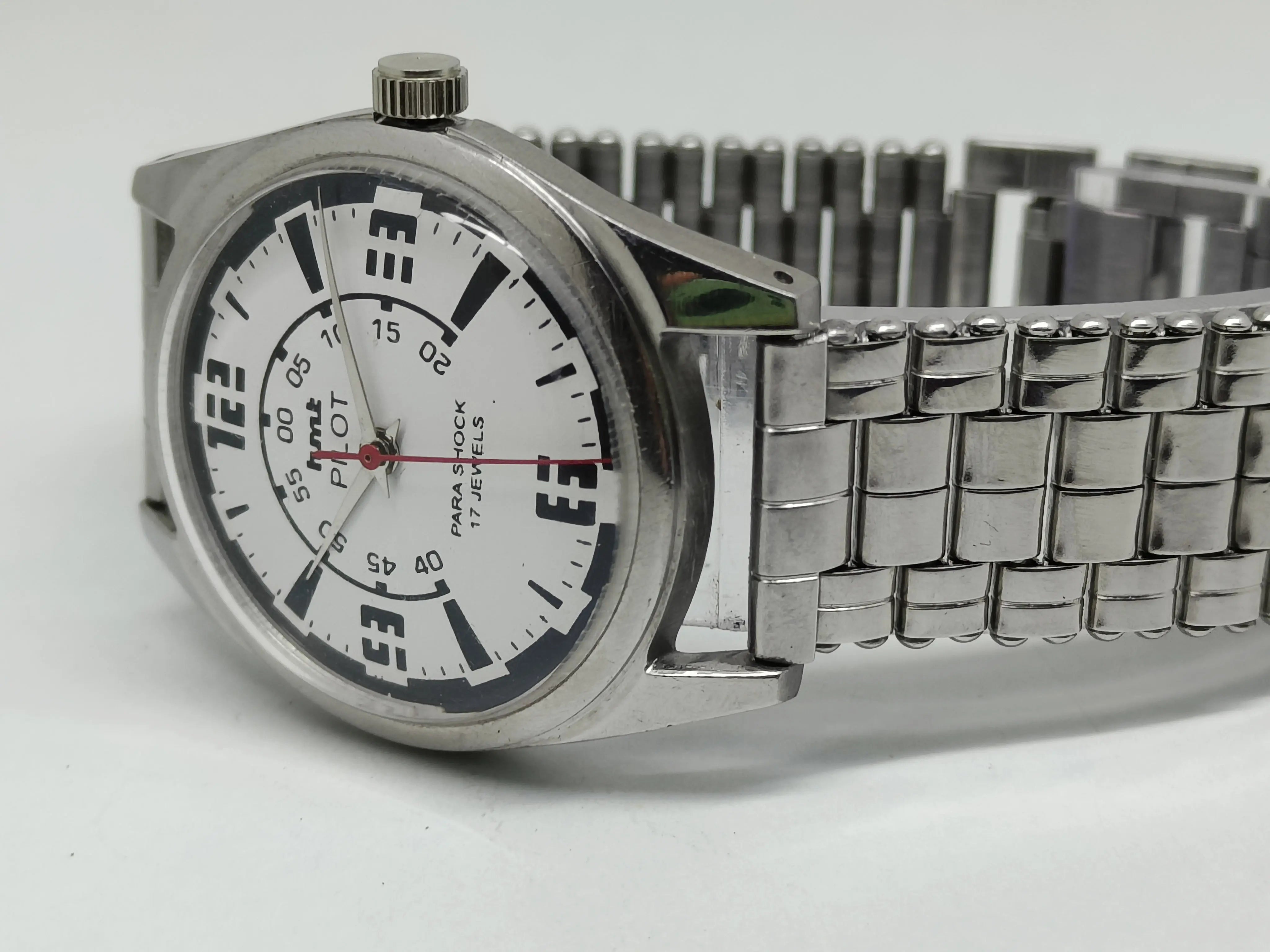 Hmt Pilot Mechanical Handwinding Movement stainless Steel Para Shock 17 Jewels Analog Dial Wrist Watch For Men National Watches