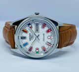 VINTAGE REFURBISHED SEIKO 5 AUTOMATIC JAPAN MENS DAY DATE WATCH