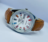 VINTAGE REFURBISHED SEIKO 5 AUTOMATIC JAPAN MENS DAY DATE WATCH