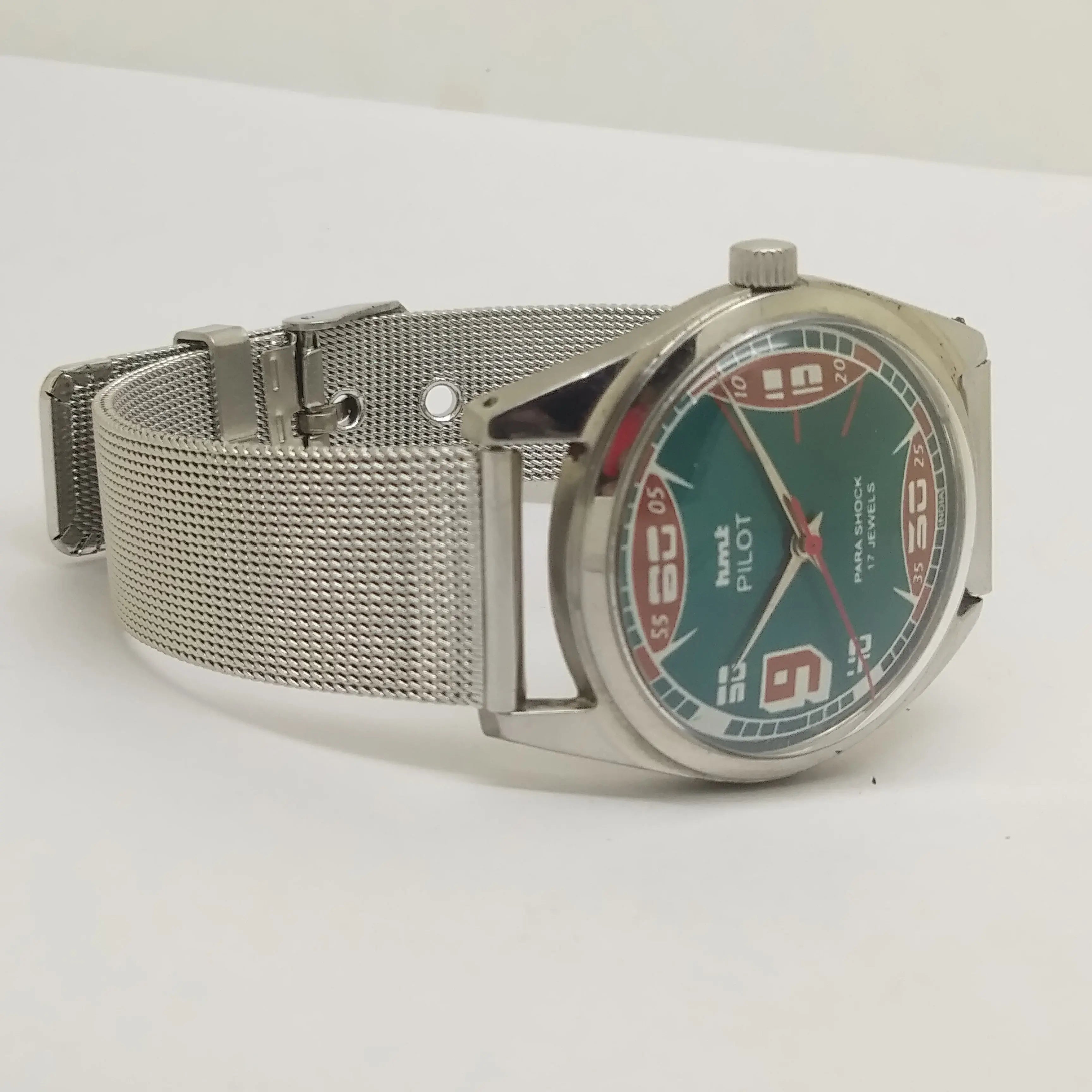Hmt Pilot Mechanical Handwinding Movement stainless Steel Para Shock 17 Jewels Analog Dial Wrist Watch For Men National Watches