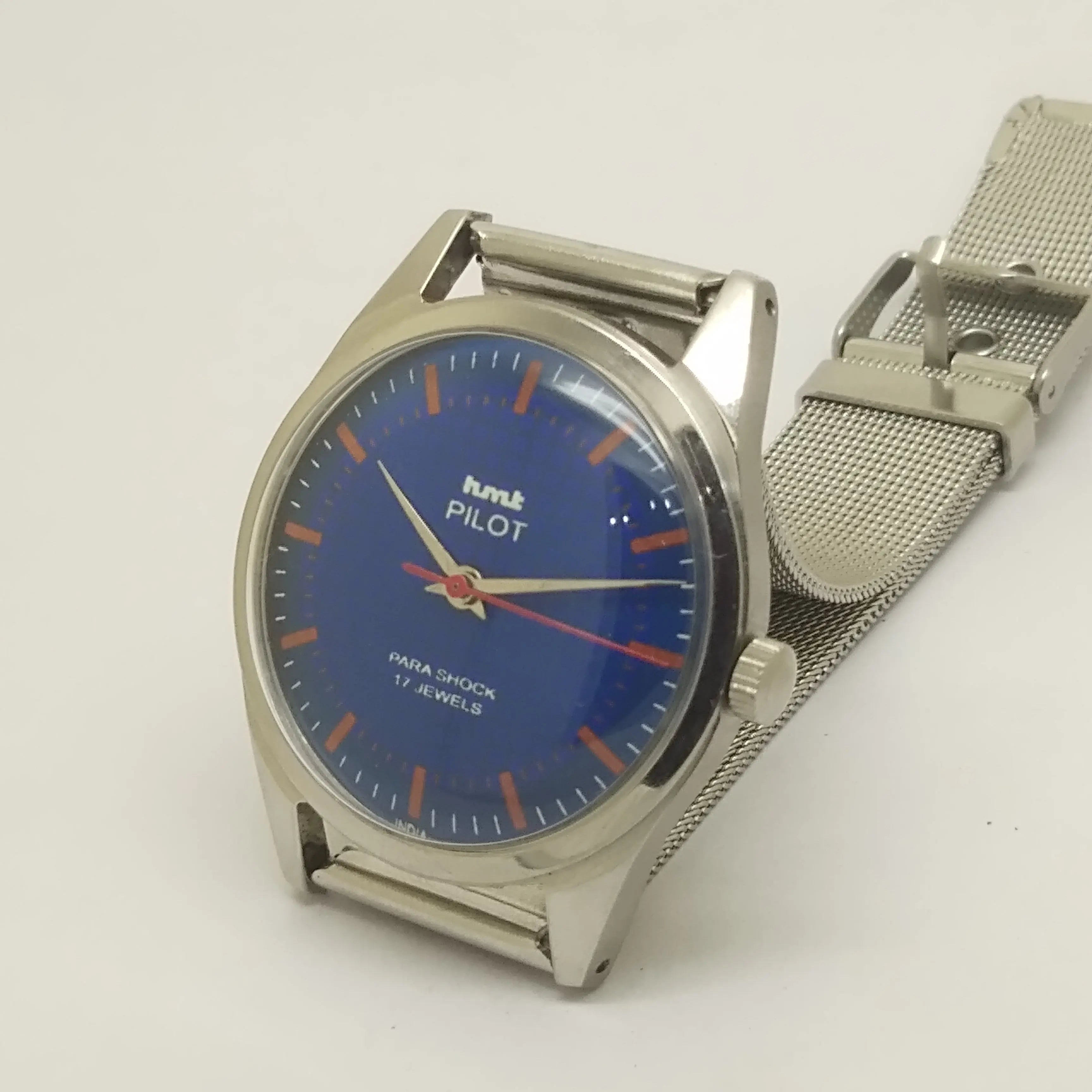 Hmt Pilot Mechanical Handwinding Movement stainless Steel Para Shock 17 Jewels Analog Dial Wrist Watch For Men National Watches