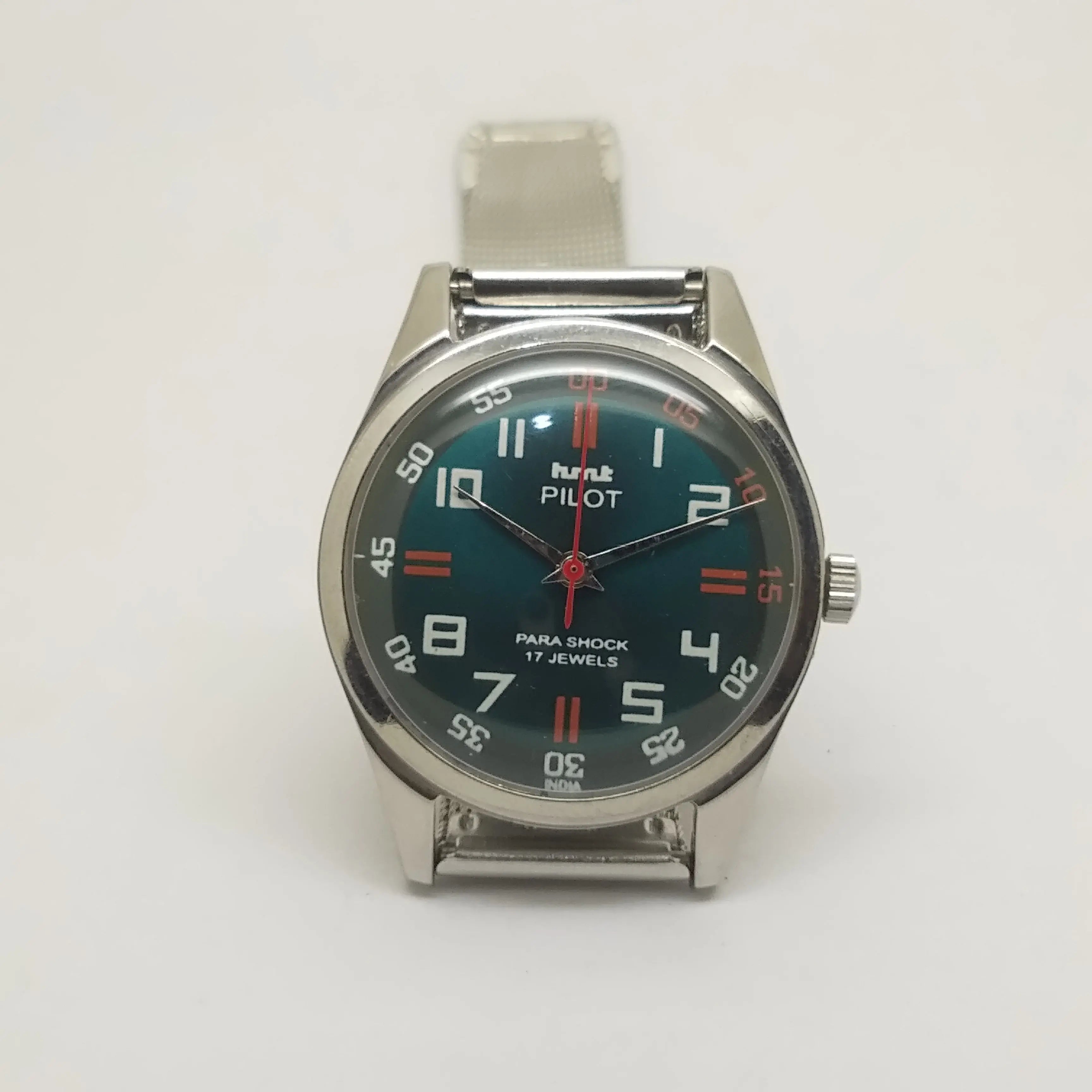 Hmt Pilot Mechanical Handwinding Movement stainless Steel Para Shock 17 Jewels Analog Dial Wrist Watch For Men National Watches