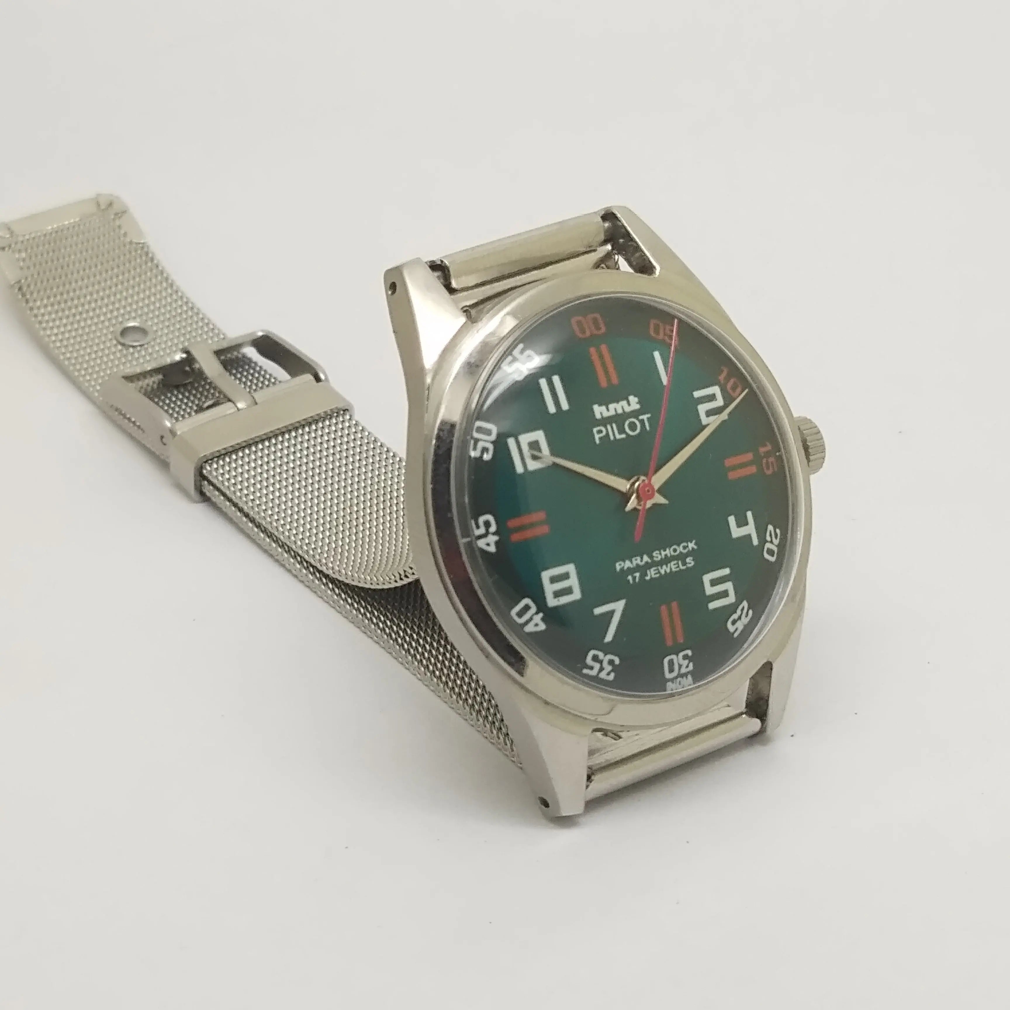 Hmt Pilot Mechanical Handwinding Movement stainless Steel Para Shock 17 Jewels Analog Dial Wrist Watch For Men National Watches