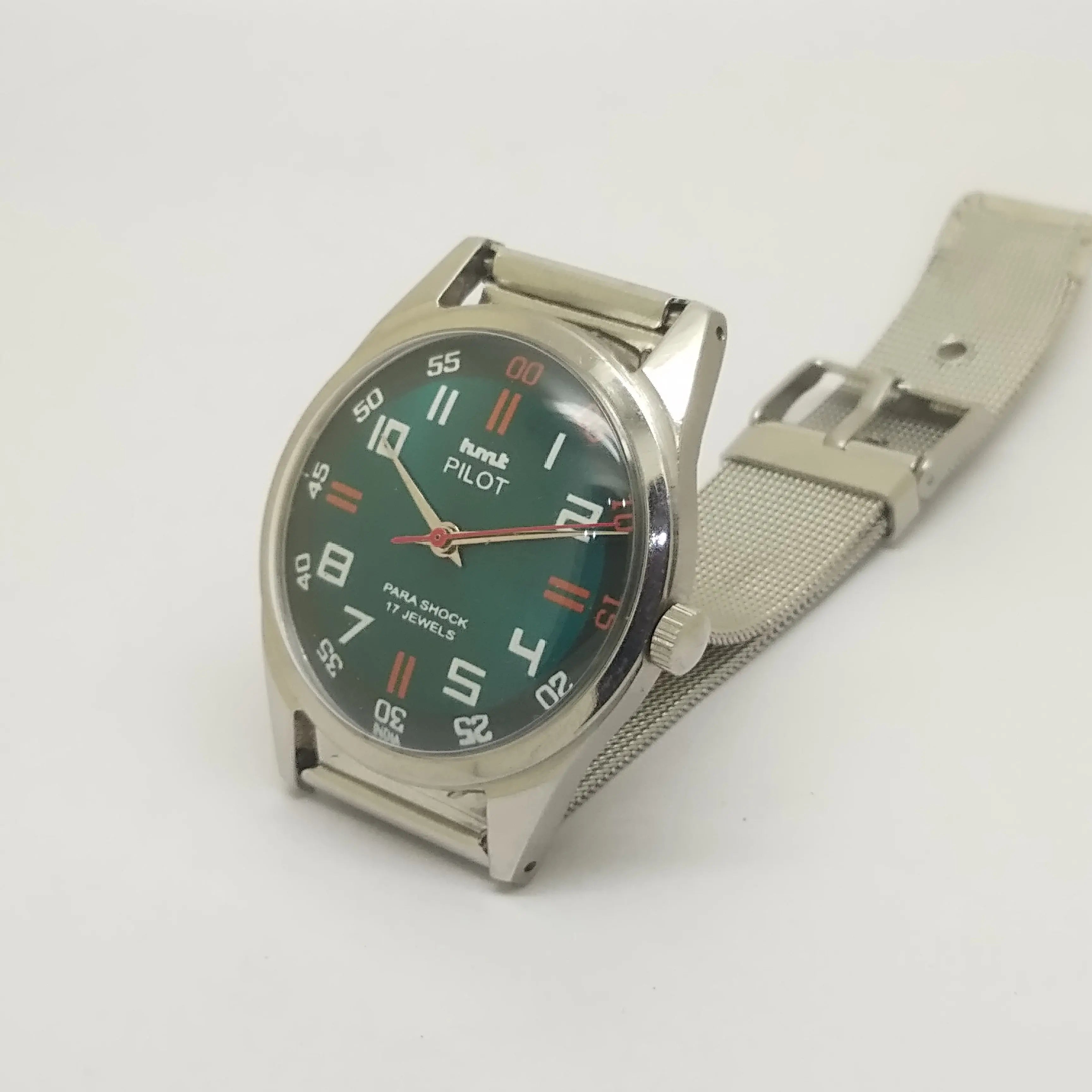 Hmt Pilot Mechanical Handwinding Movement stainless Steel Para Shock 17 Jewels Analog Dial Wrist Watch For Men National Watches