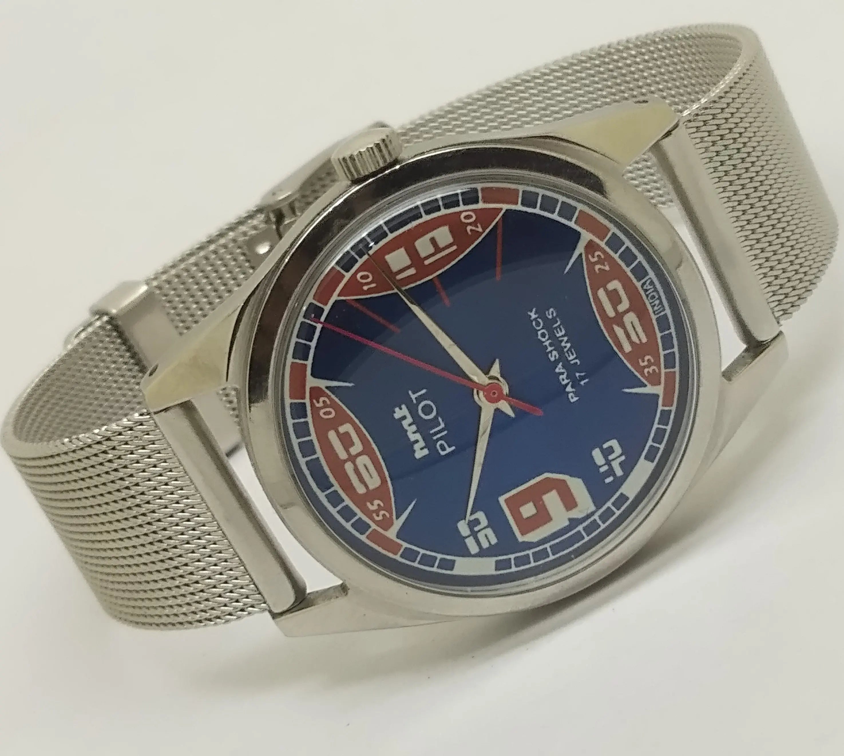 Hmt Pilot Mechanical Handwinding Movement stainless Steel Para Shock 17 Jewels Analog Dial Wrist Watch For Men National Watches