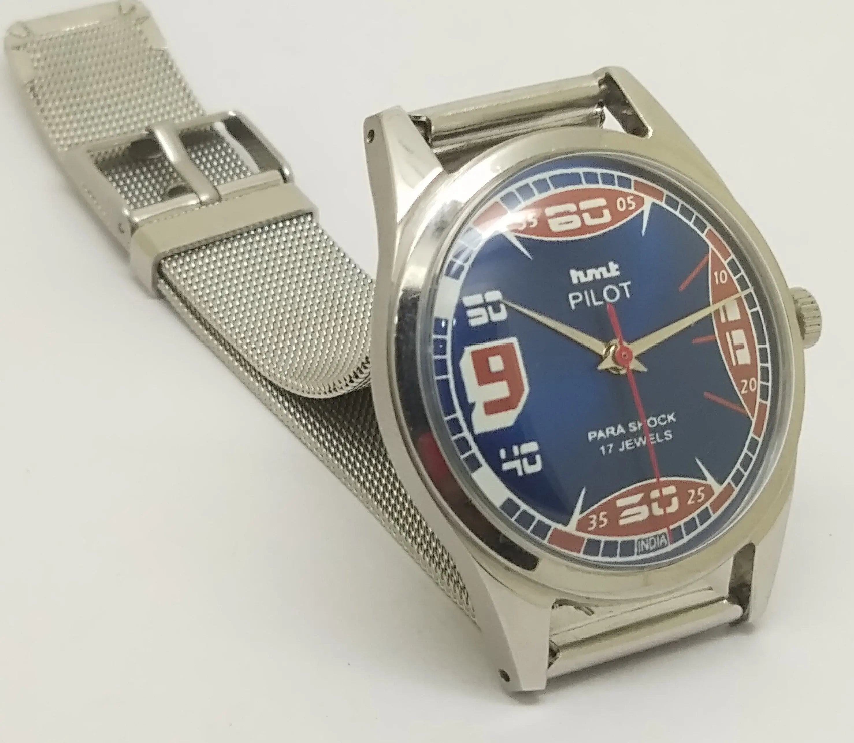 Hmt Pilot Mechanical Handwinding Movement stainless Steel Para Shock 17 Jewels Analog Dial Wrist Watch For Men National Watches