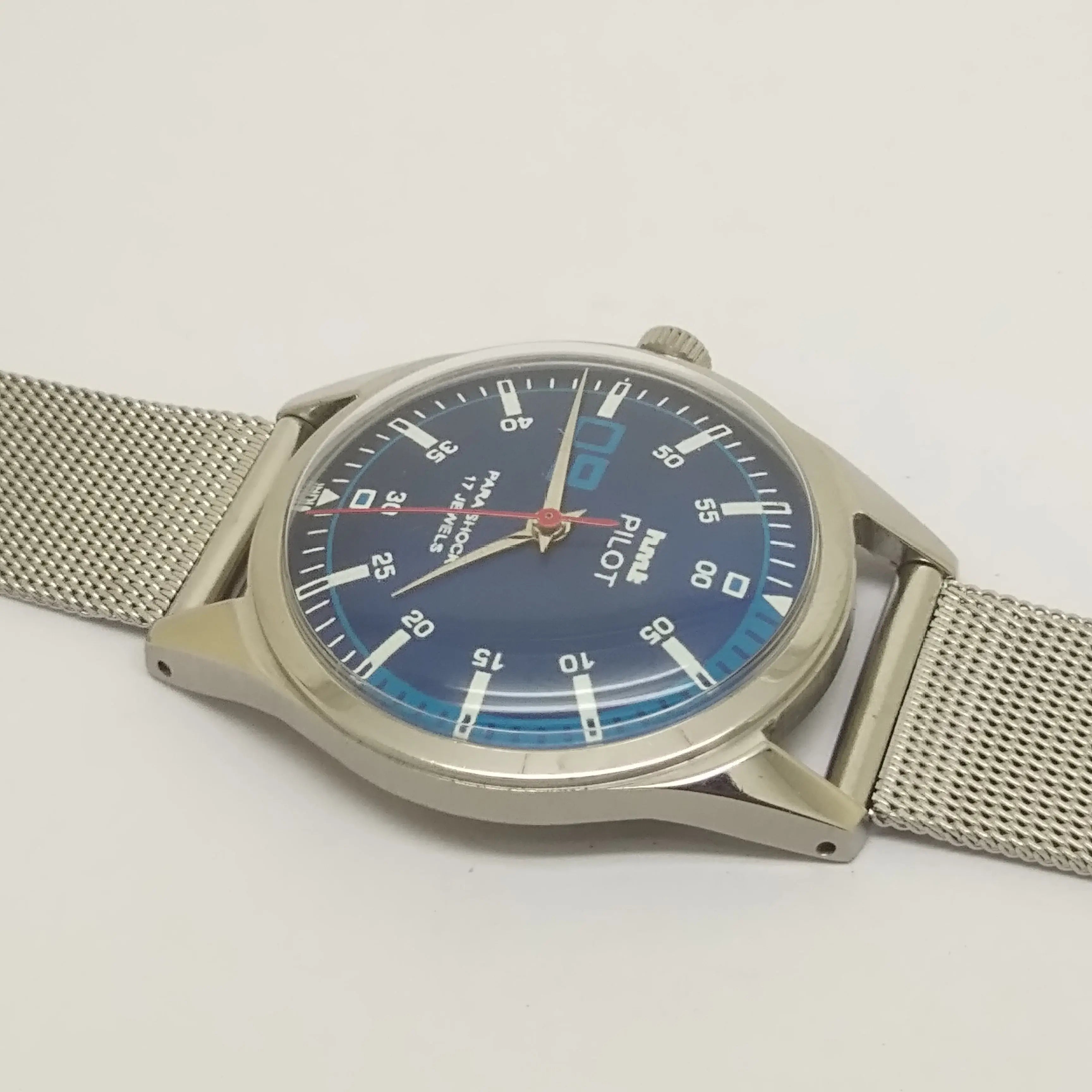 Hmt Pilot Mechanical Handwinding Movement stainless Steel Para Shock 17 Jewels Analog Dial Wrist Watch For Men National Watches