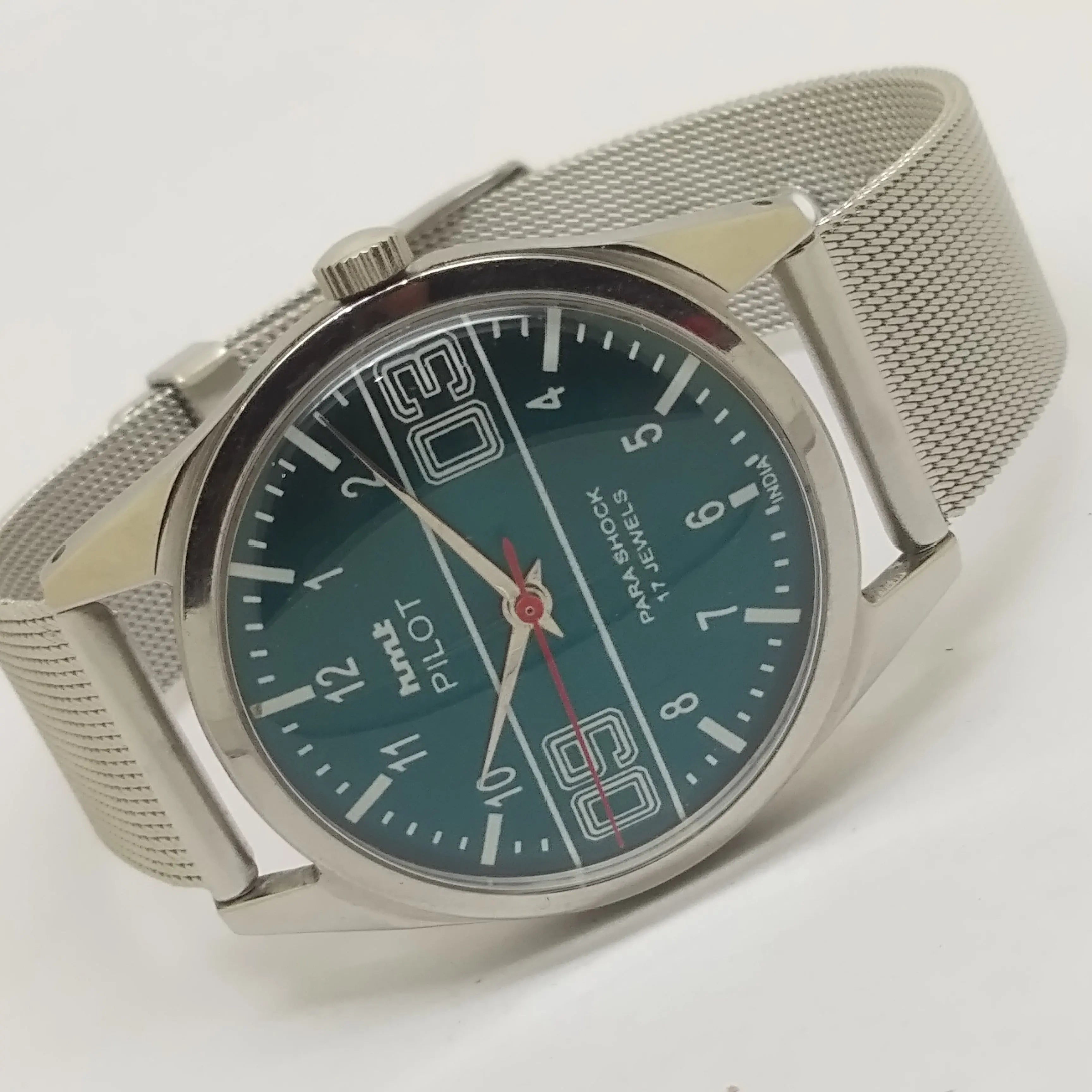 Hmt Pilot Mechanical Handwinding Movement stainless Steel Para Shock 17 Jewels Analog Dial Wrist Watch For Men National Watches