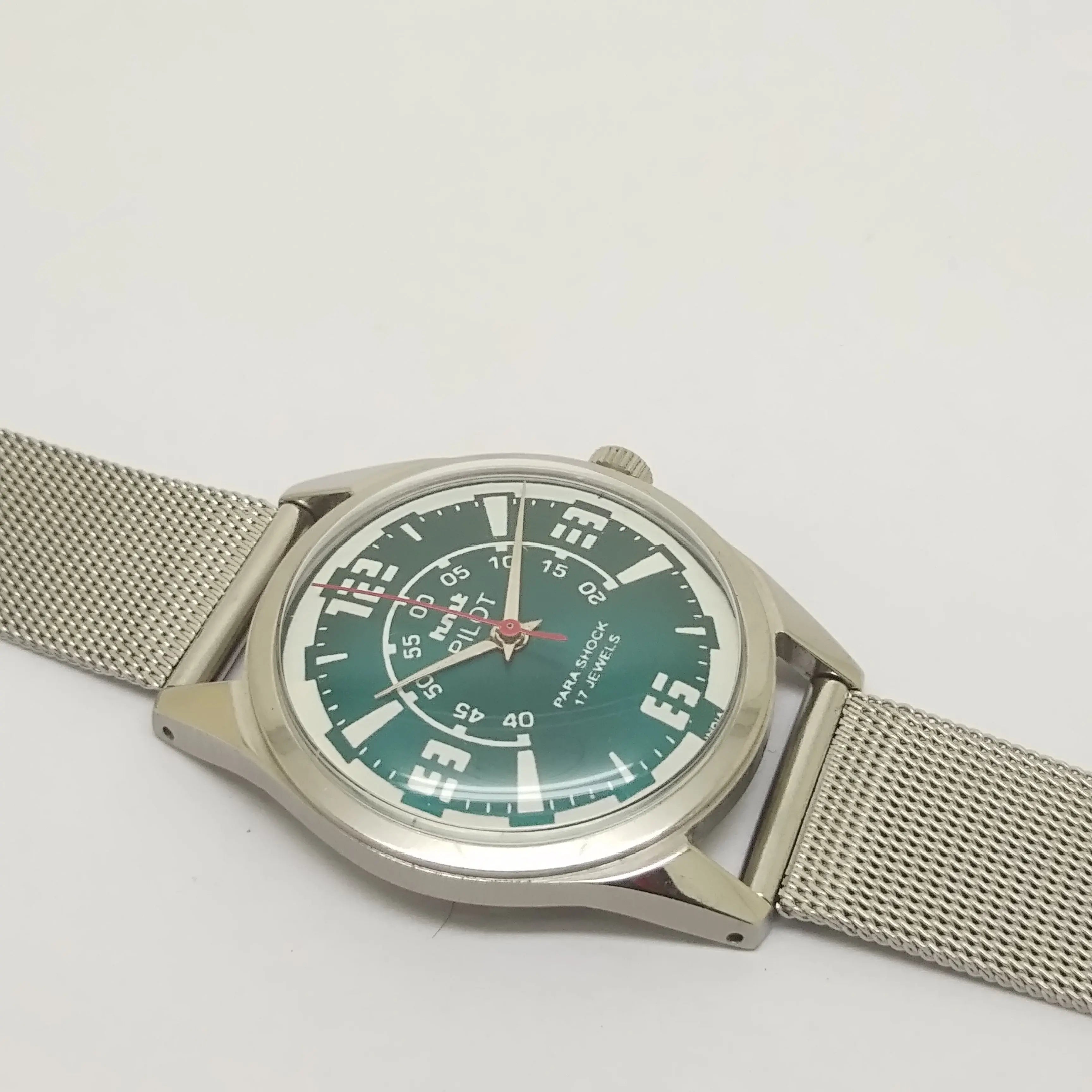 Hmt Pilot Mechanical Handwinding Movement stainless Steel Para Shock 17 Jewels Analog Dial Wrist Watch For Men National Watches