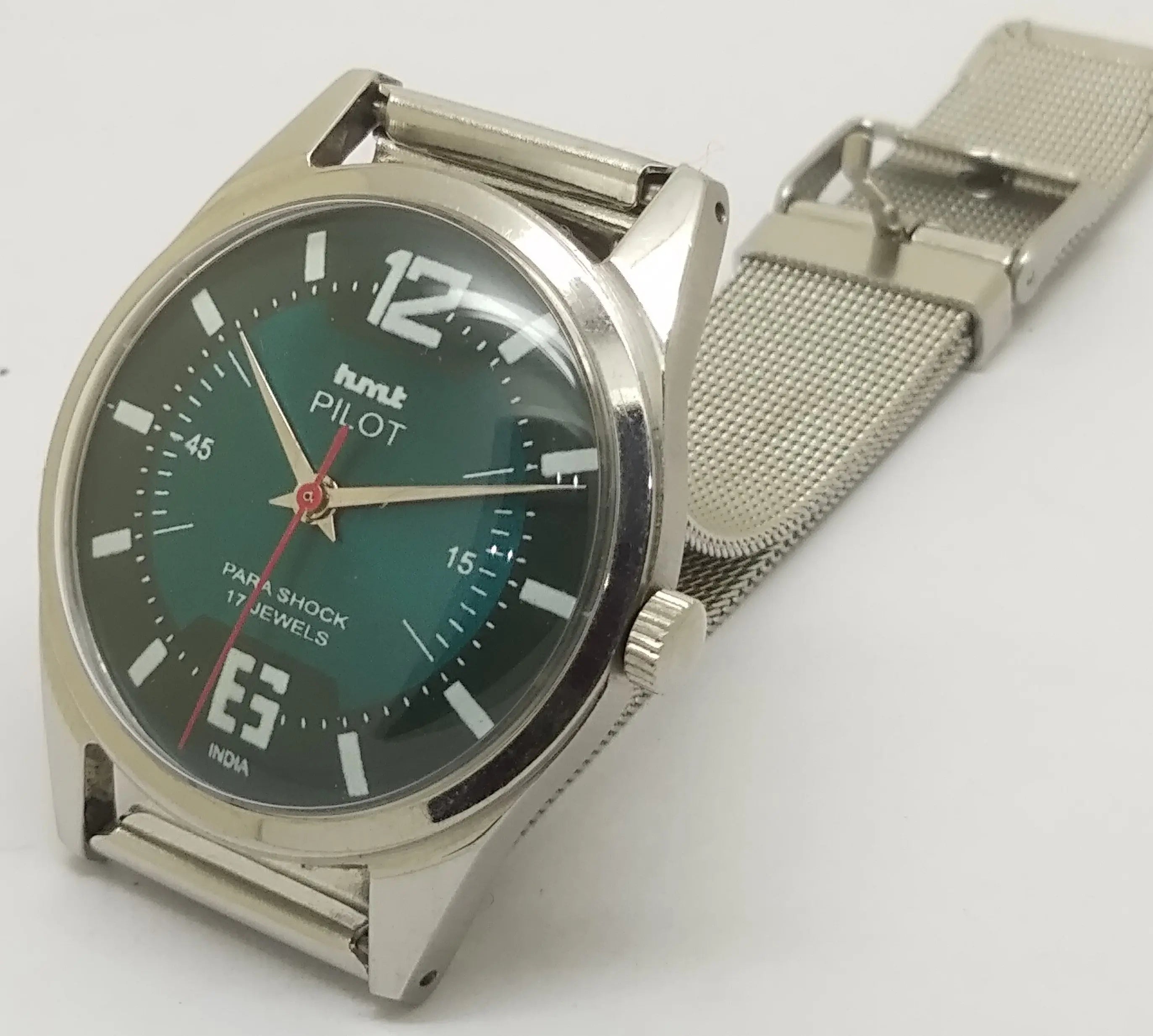 Hmt Pilot Mechanical Handwinding Movement stainless Steel Para Shock 17 Jewels Analog Dial Wrist Watch For Men National Watches