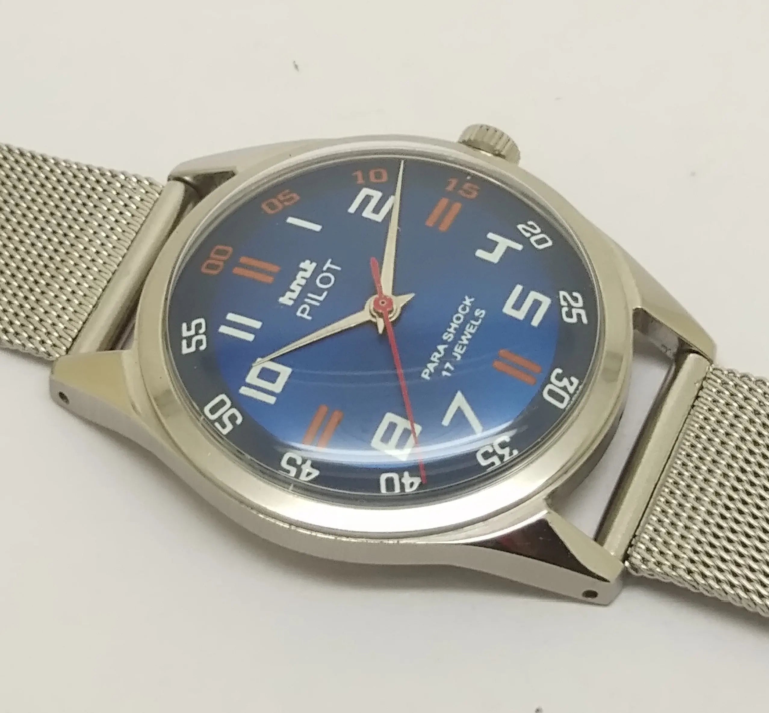 Hmt Pilot Mechanical Handwinding Movement stainless Steel Para Shock 17 Jewels Analog Dial Wrist Watch For Men National Watches