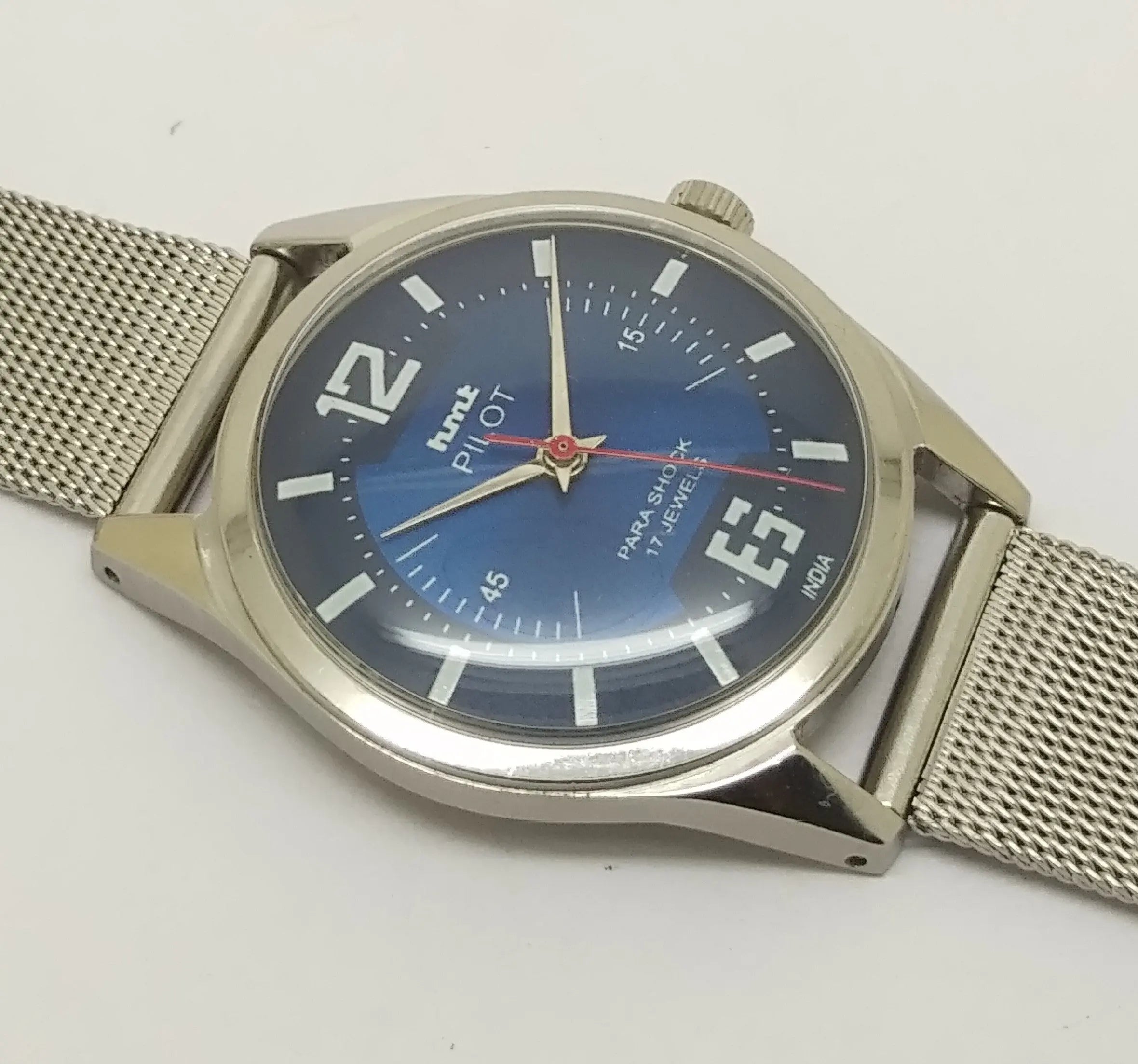 Hmt Pilot Mechanical Handwinding Movement stainless Steel Para Shock 17 Jewels Analog Dial Wrist Watch For Men National Watches