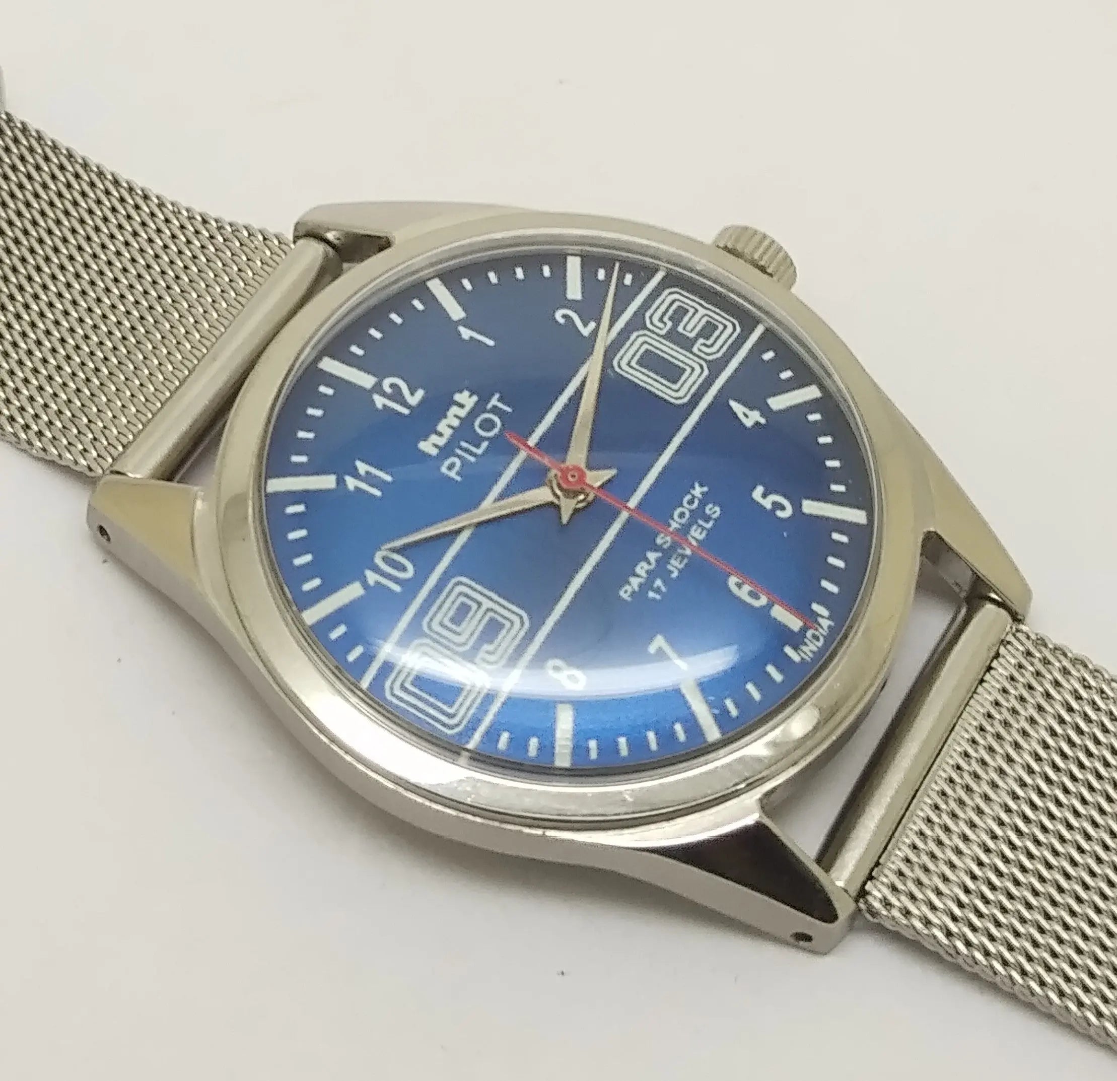 Hmt Pilot Mechanical Handwinding Movement stainless Steel Para Shock 17 Jewels Analog Dial Wrist Watch For Men National Watches