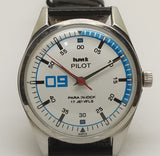 Hmt Pilot Mechanical Handwinding Movement leather Jewels Analog Dial Wrist Watch For Me