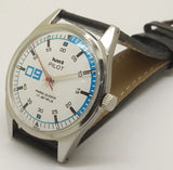 Hmt Pilot Mechanical Handwinding Movement leather Jewels Analog Dial Wrist Watch For Me National Watches