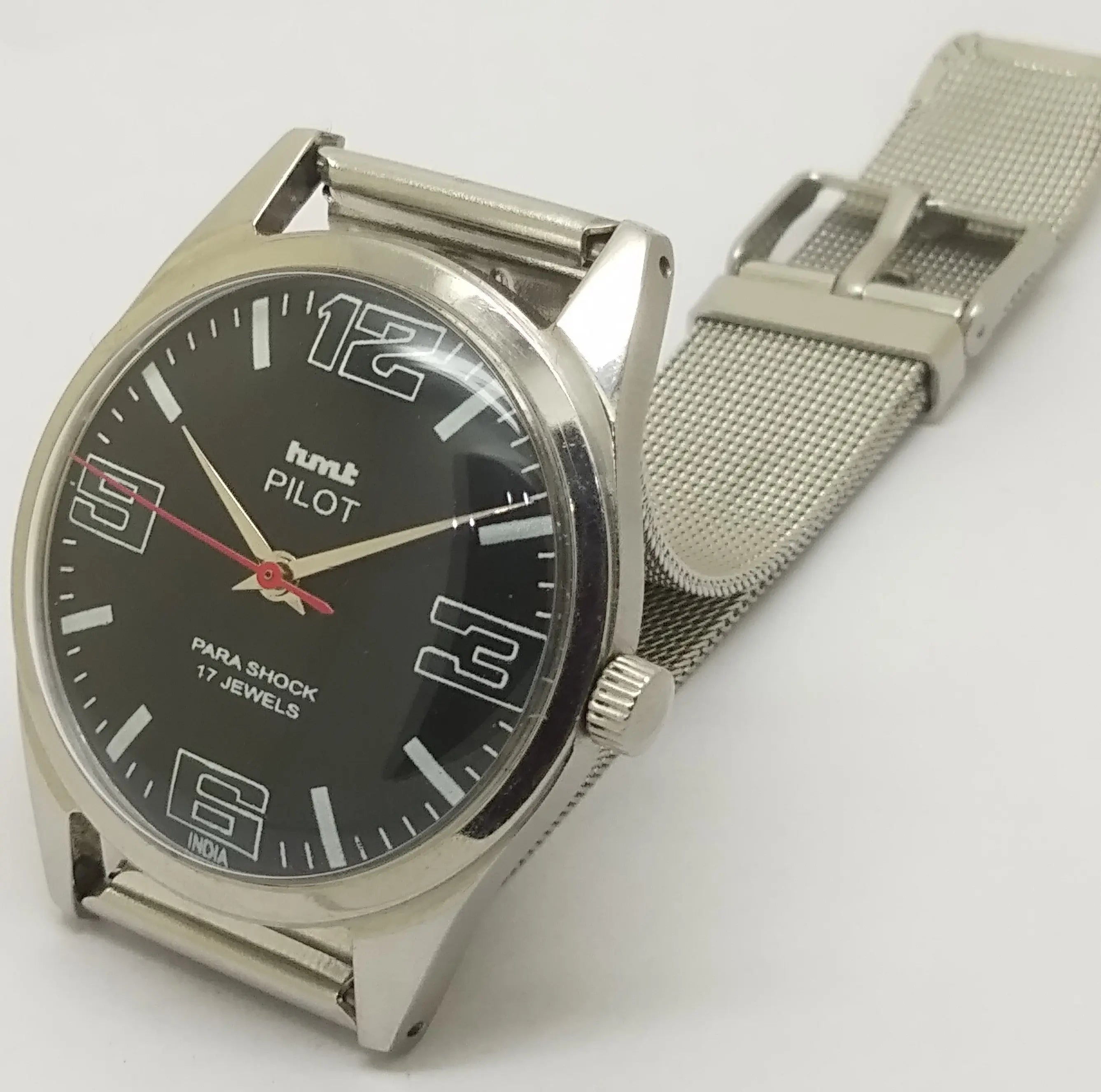 Hmt Pilot Mechanical Handwinding Movement stainless Steel Para Shock 17 Jewels Analog Dial Wrist Watch For Men National Watches
