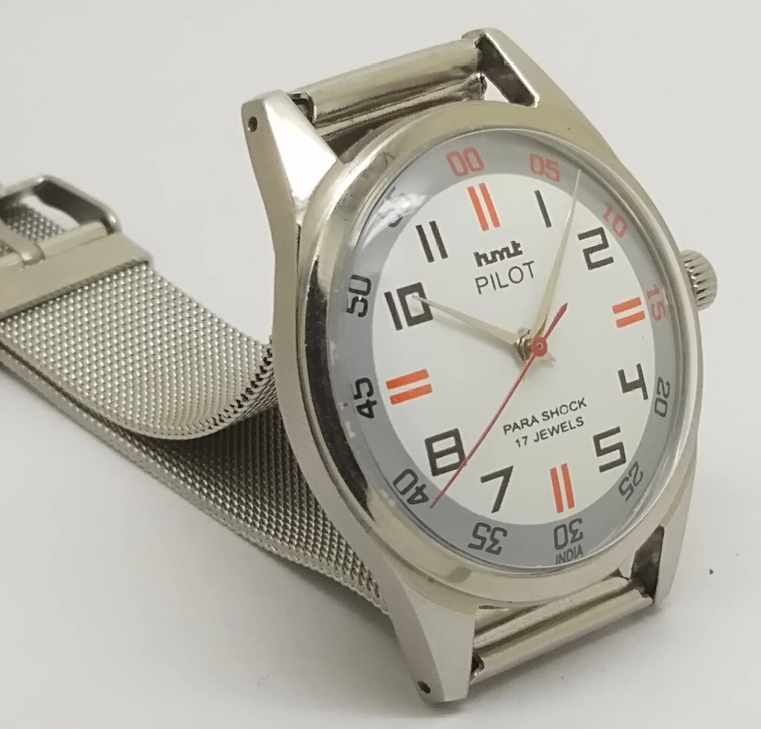 Hmt Pilot Mechanical Handwinding Movement stainless Steel Para Shock 17 Jewels Analog Dial Wrist Watch For Men National Watches