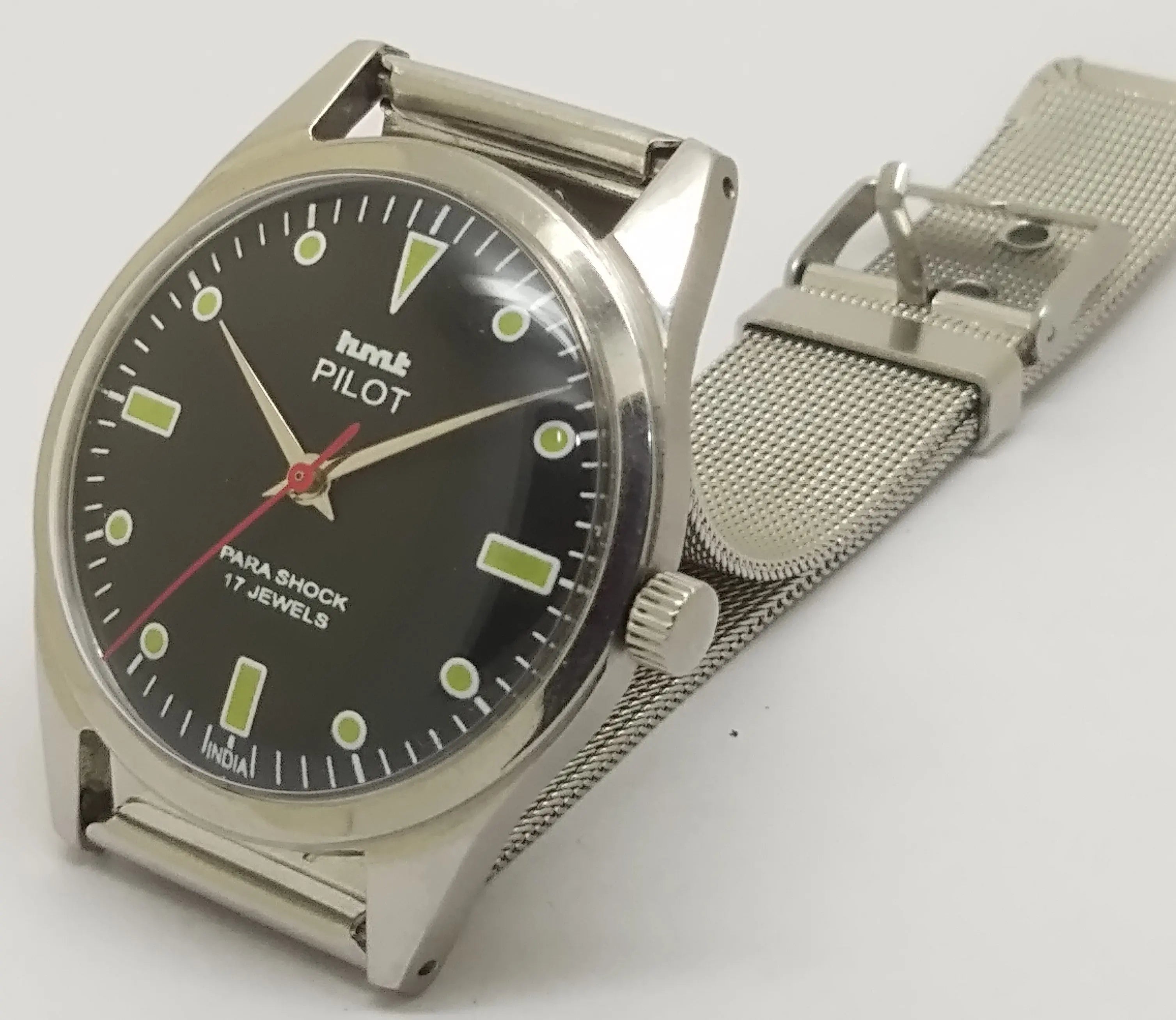 Hmt Pilot Mechanical Handwinding Movement stainless Steel Para Shock 17 Jewels Analog Dial Wrist Watch For Men National Watches