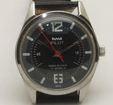 Hmt Pilot Mechanical Handwinding Movement leather Jewels Analog Dial Wrist Watch For Men National Watches