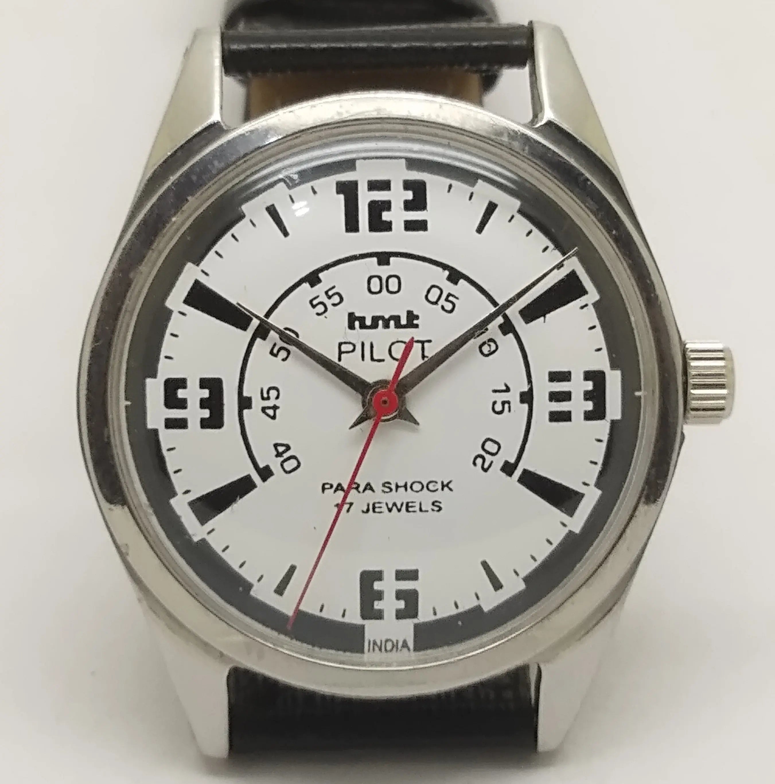 Hmt Pilot Mechanical Handwinding Movement leather Jewels Analog Dial Wrist Watch For Me National Watches