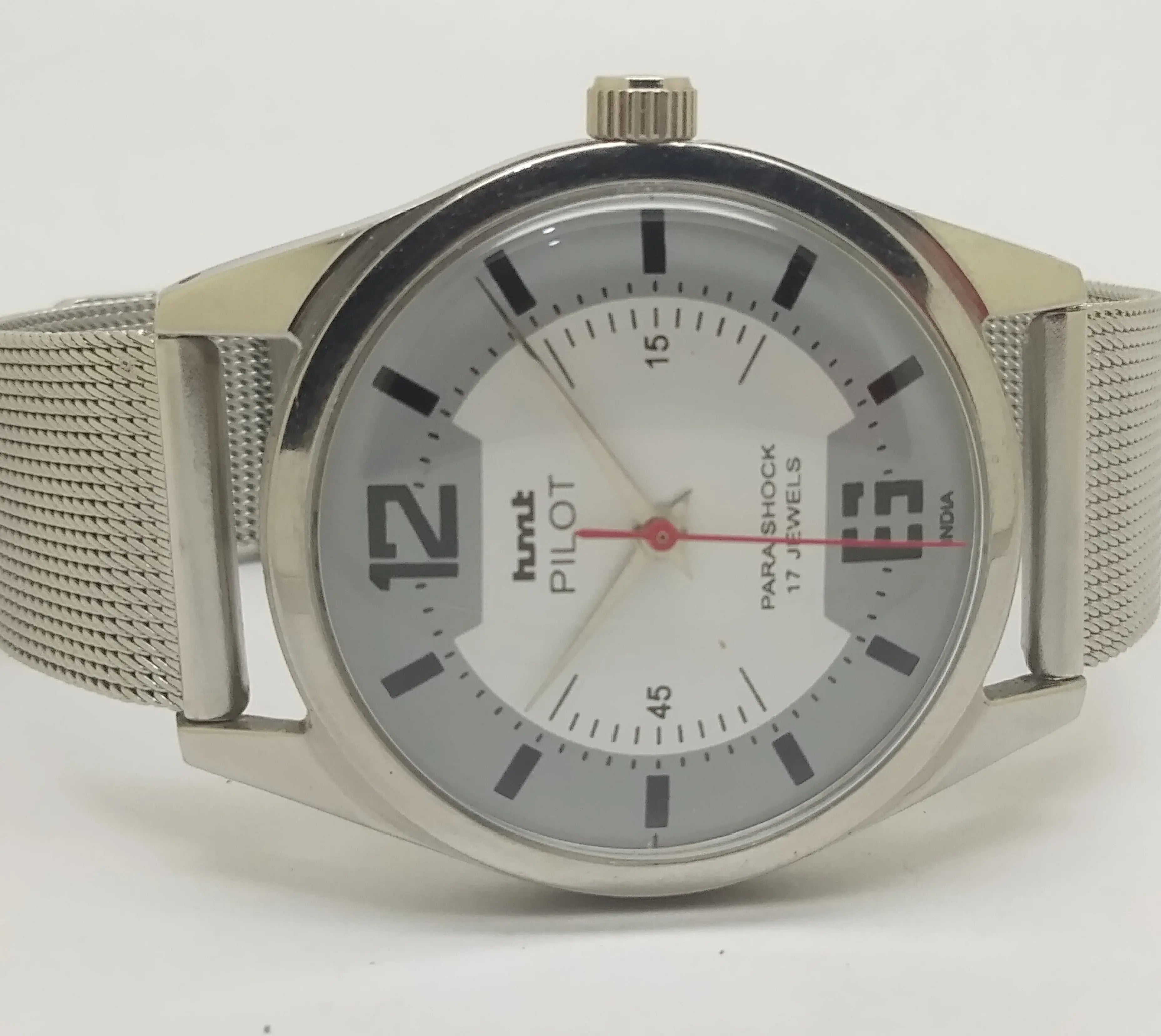 Hmt Pilot Mechanical Handwinding Movement stainless Steel Para Shock 17 Jewels Analog Dial Wrist Watch For Men National Watches