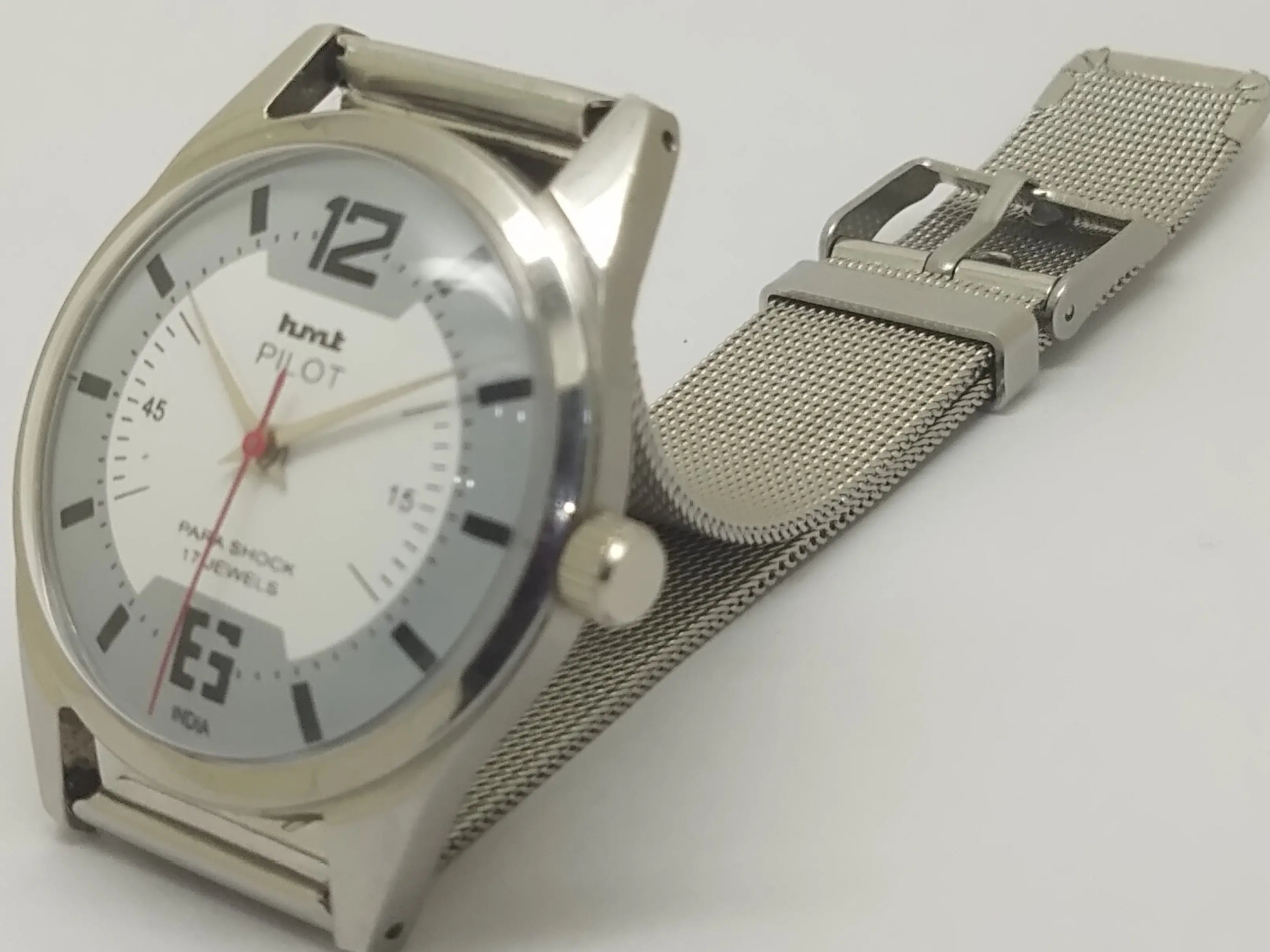 Hmt Pilot Mechanical Handwinding Movement stainless Steel Para Shock 17 Jewels Analog Dial Wrist Watch For Men National Watches