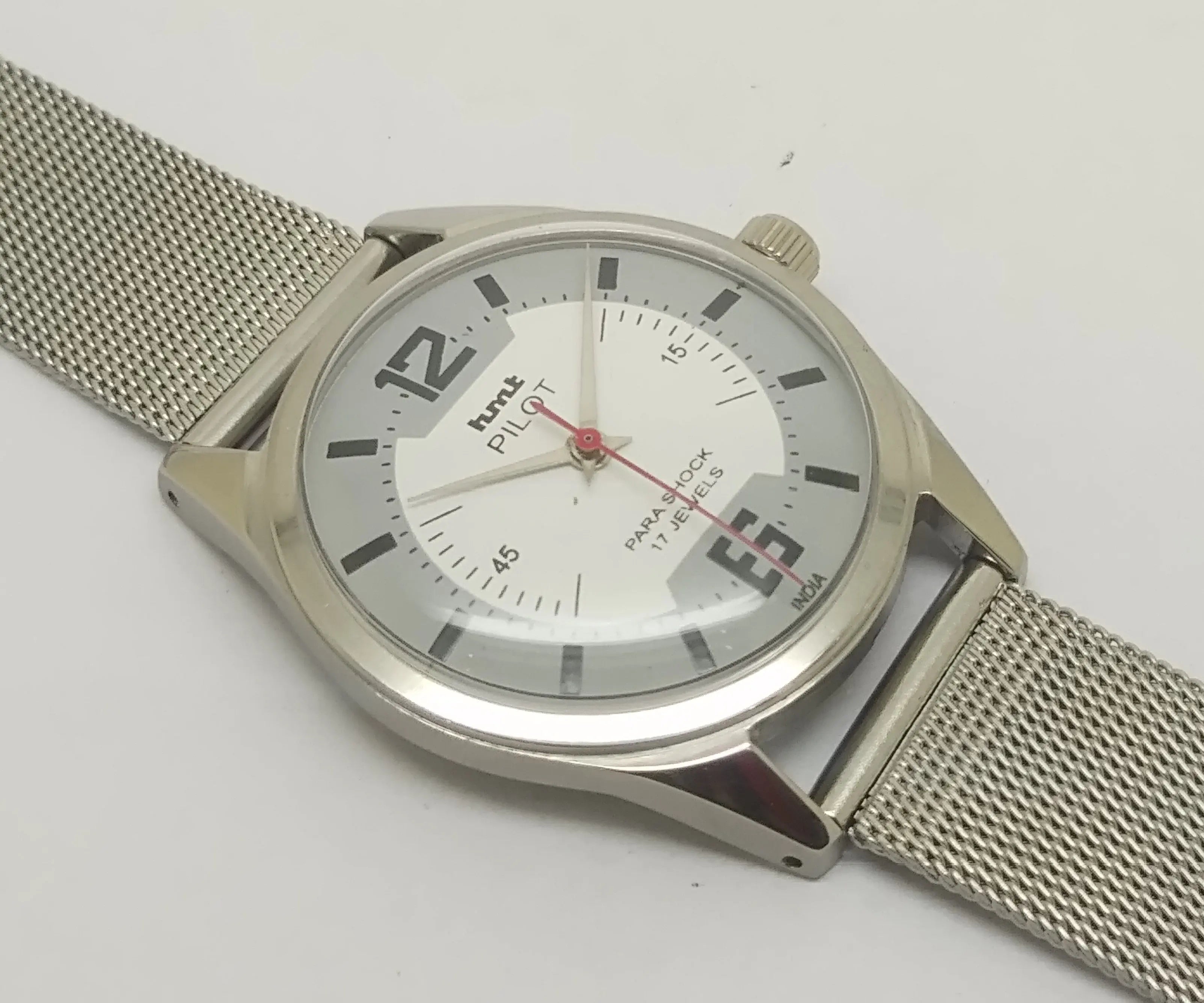 Hmt Pilot Mechanical Handwinding Movement stainless Steel Para Shock 17 Jewels Analog Dial Wrist Watch For Men National Watches