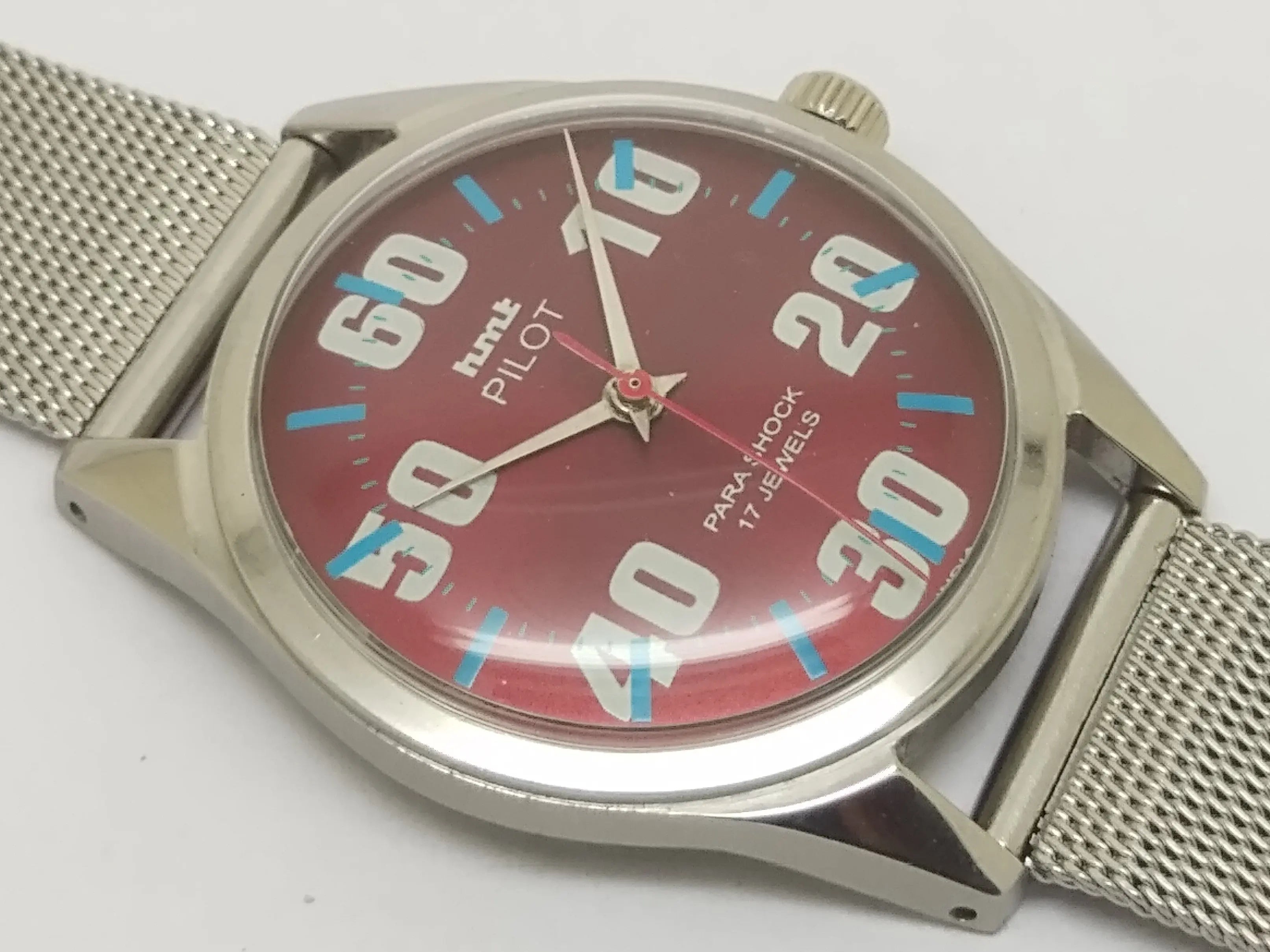 Hmt Pilot Mechanical Handwinding Movement stainless Steel Para Shock 17 Jewels Analog Dial Wrist Watch For Men National Watches