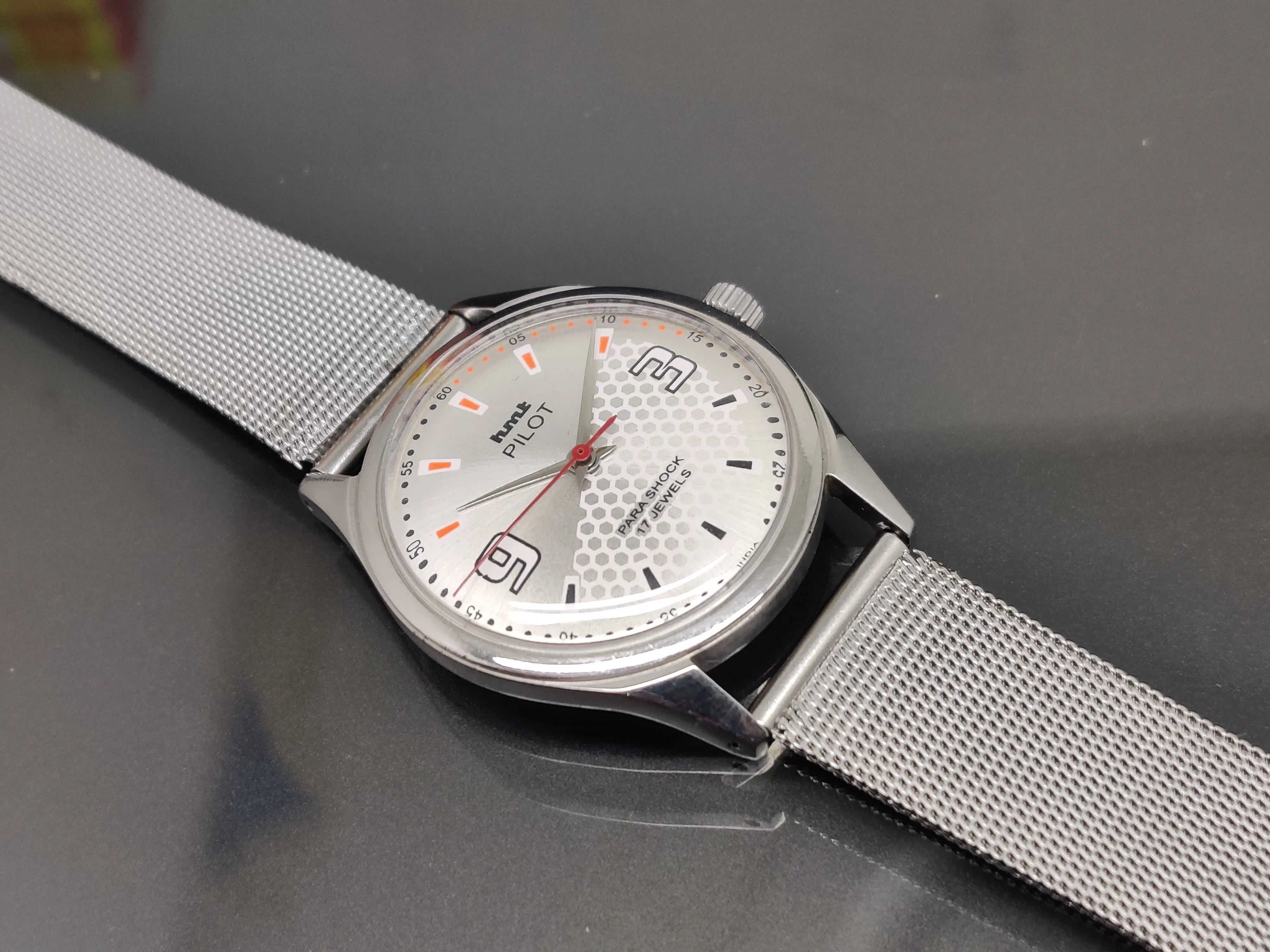 Hmt Pilot Mechanical Handwinding Movement stainless Steel Para Shock 17 Jewels Analog Dial Wrist Watch For Me National Watches