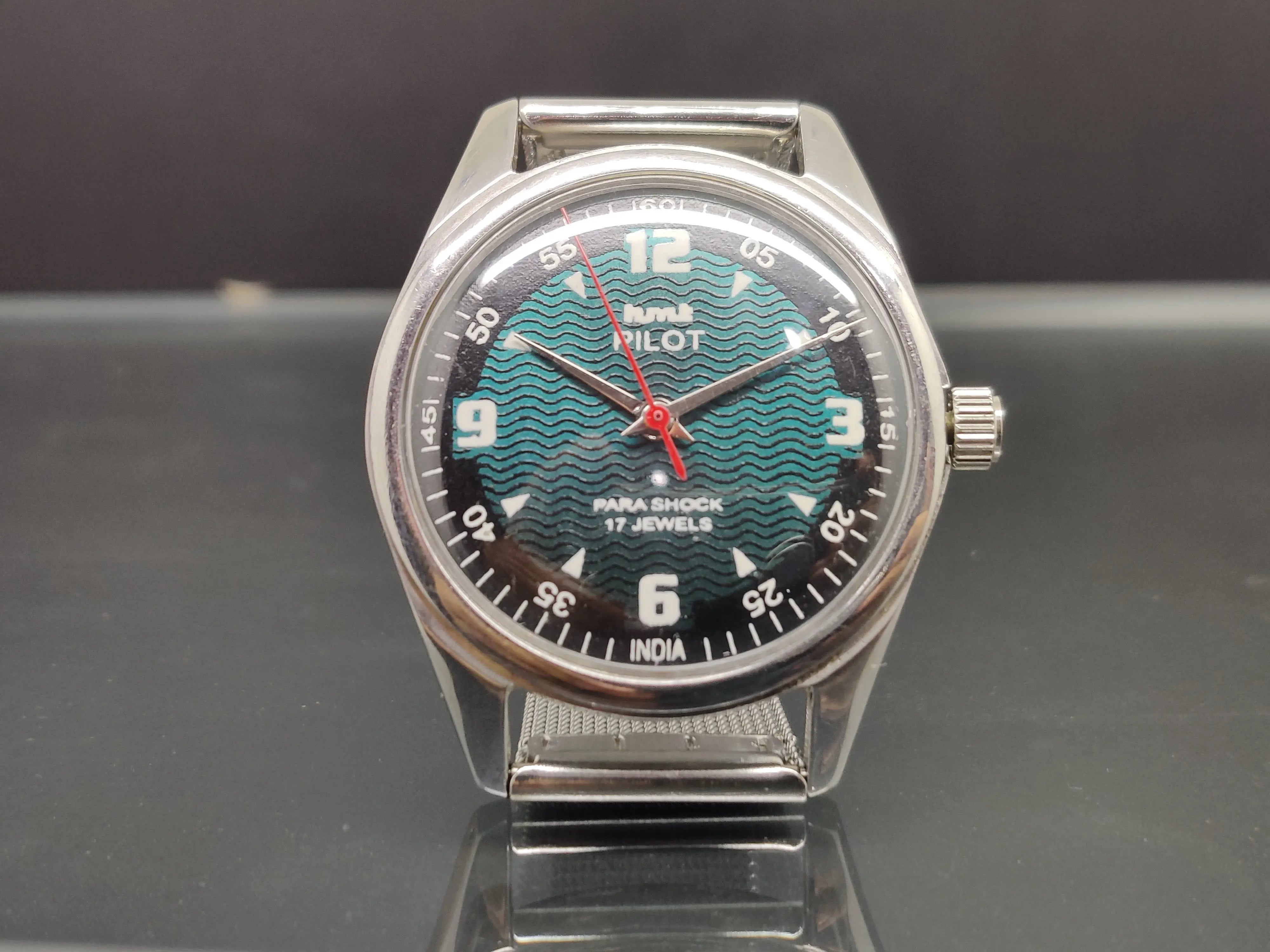 Hmt Pilot Mechanical Handwinding Movement stainless Steel Para Shock 17 Jewels Analog Dial Wrist Watch For Me National Watches