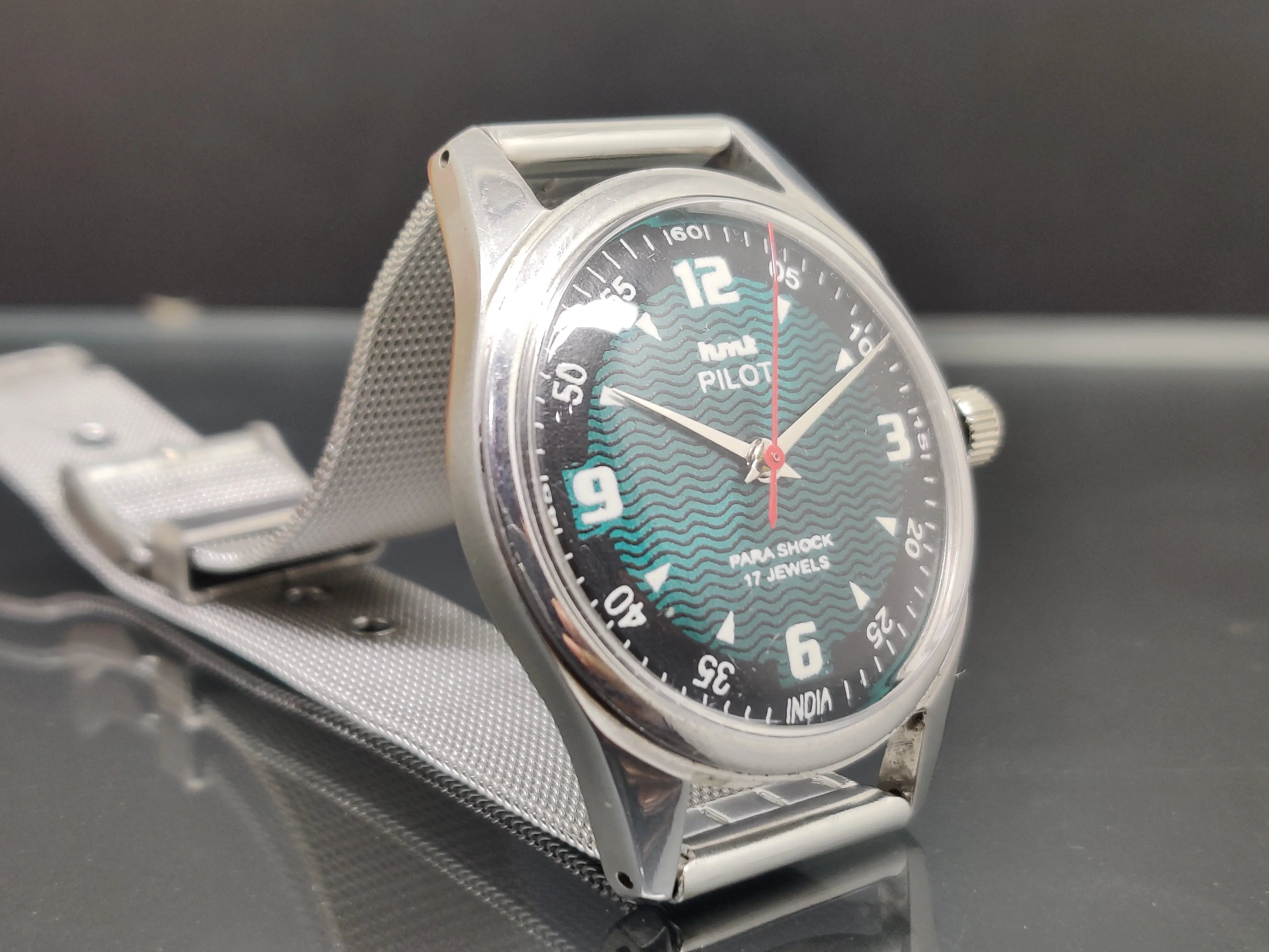 Hmt Pilot Mechanical Handwinding Movement stainless Steel Para Shock 17 Jewels Analog Dial Wrist Watch For Me National Watches