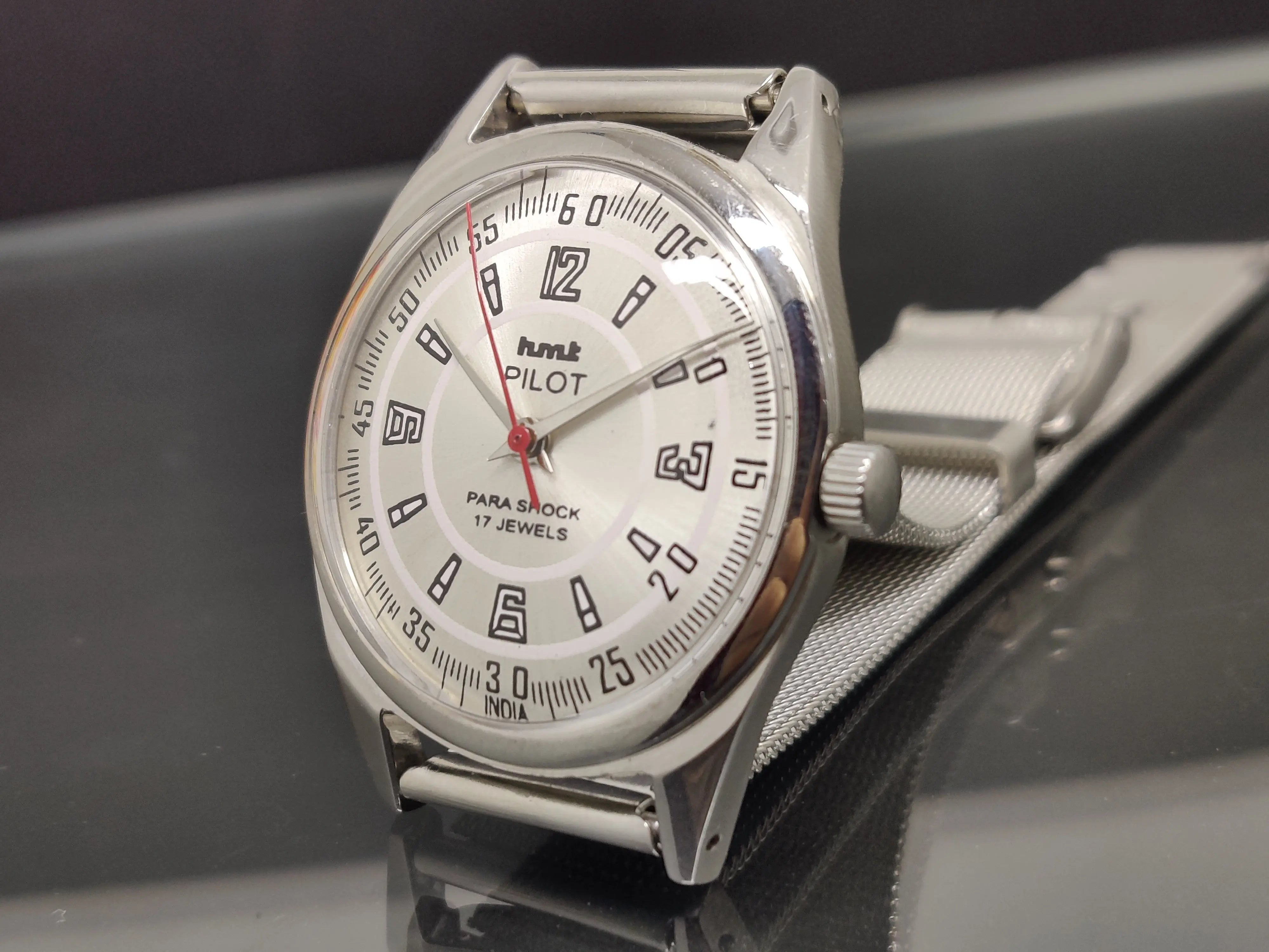 Hmt Pilot Mechanical Handwinding Movement stainless Steel Para Shock 17 Jewels Analog Dial Wrist Watch For Me National Watches