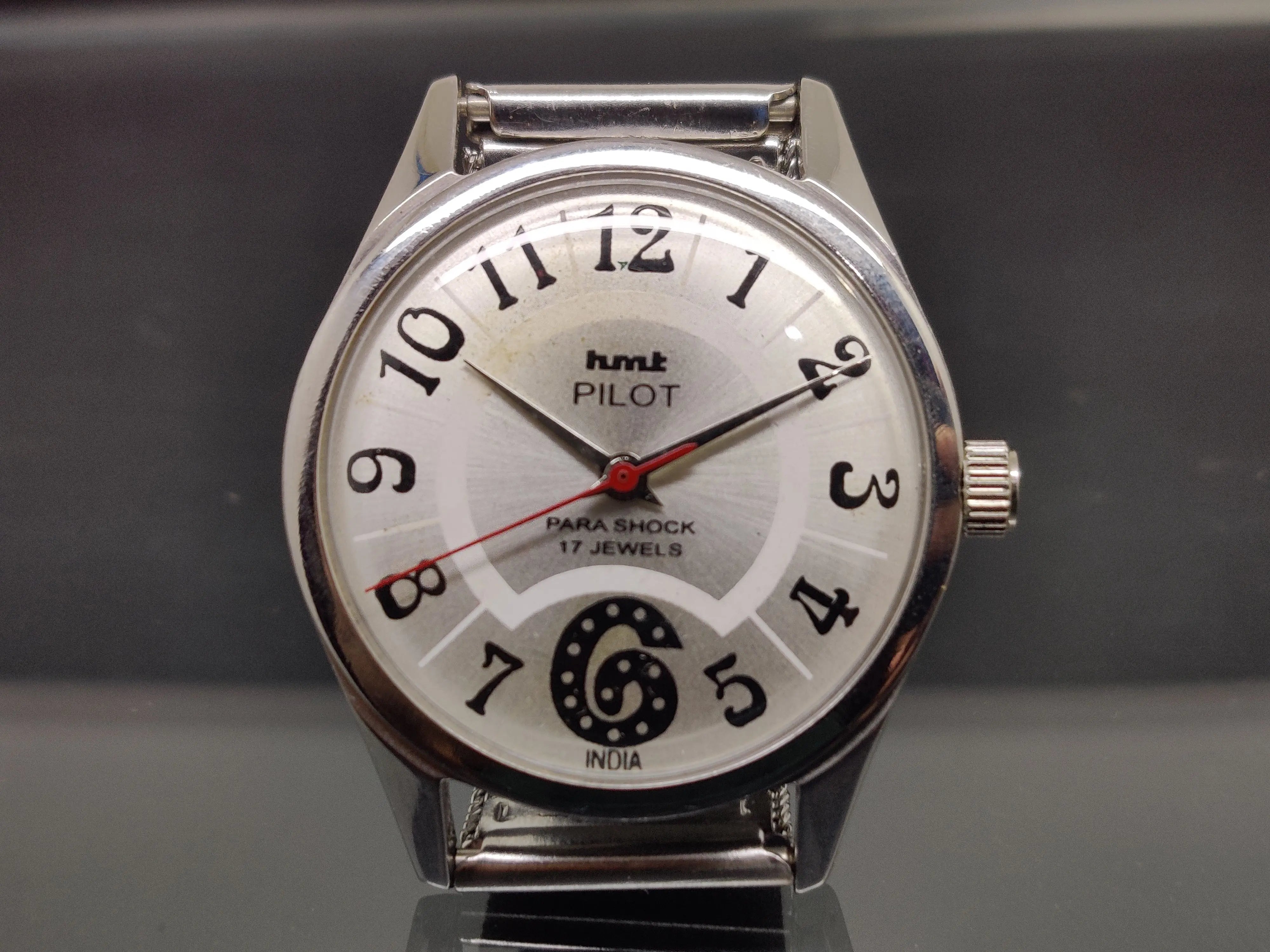 Hmt Pilot Mechanical Handwinding Movement stainless Steel Para Shock 17 Jewels Analog Dial Wrist Watch For Me - National Watches