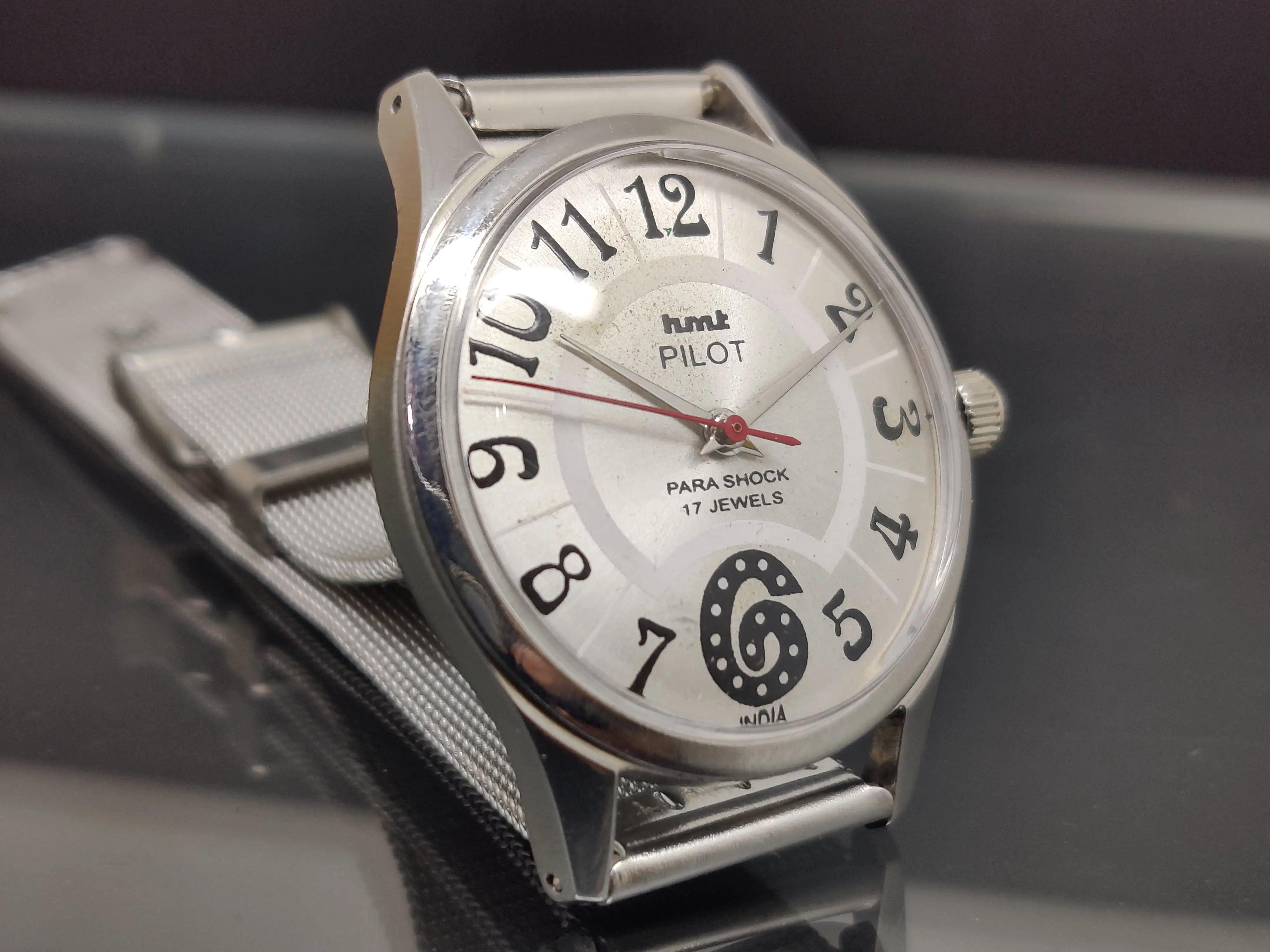 Hmt Pilot Mechanical Handwinding Movement stainless Steel Para Shock 17 Jewels Analog Dial Wrist Watch For Me - National Watches