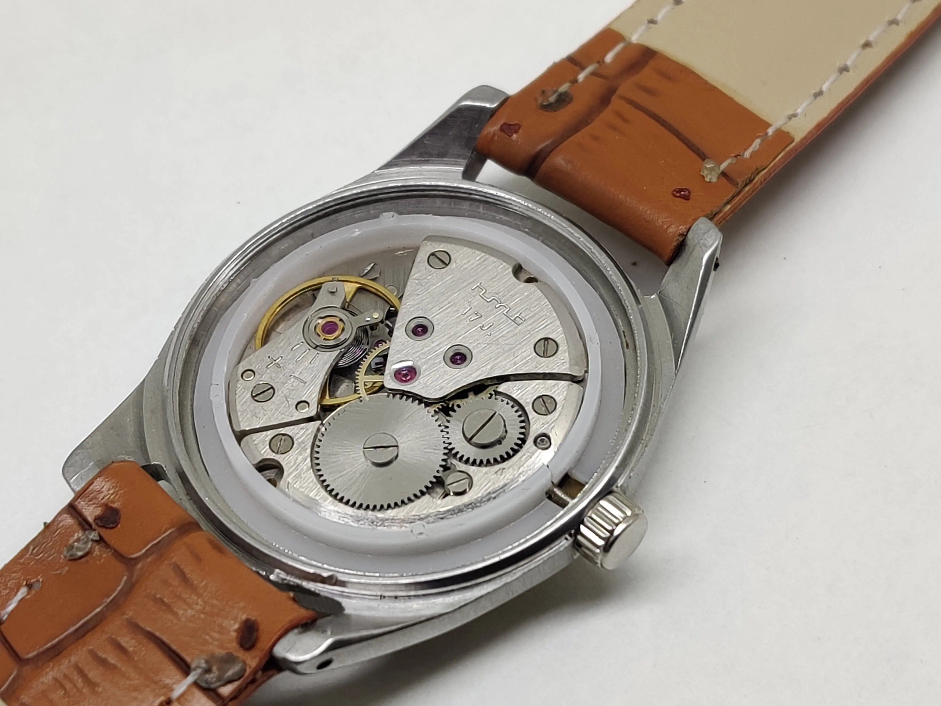 Hmt Pilot Mechanical Handwinding Movement leather Jewels Analog Dial Wrist Watch For Me - National Watches