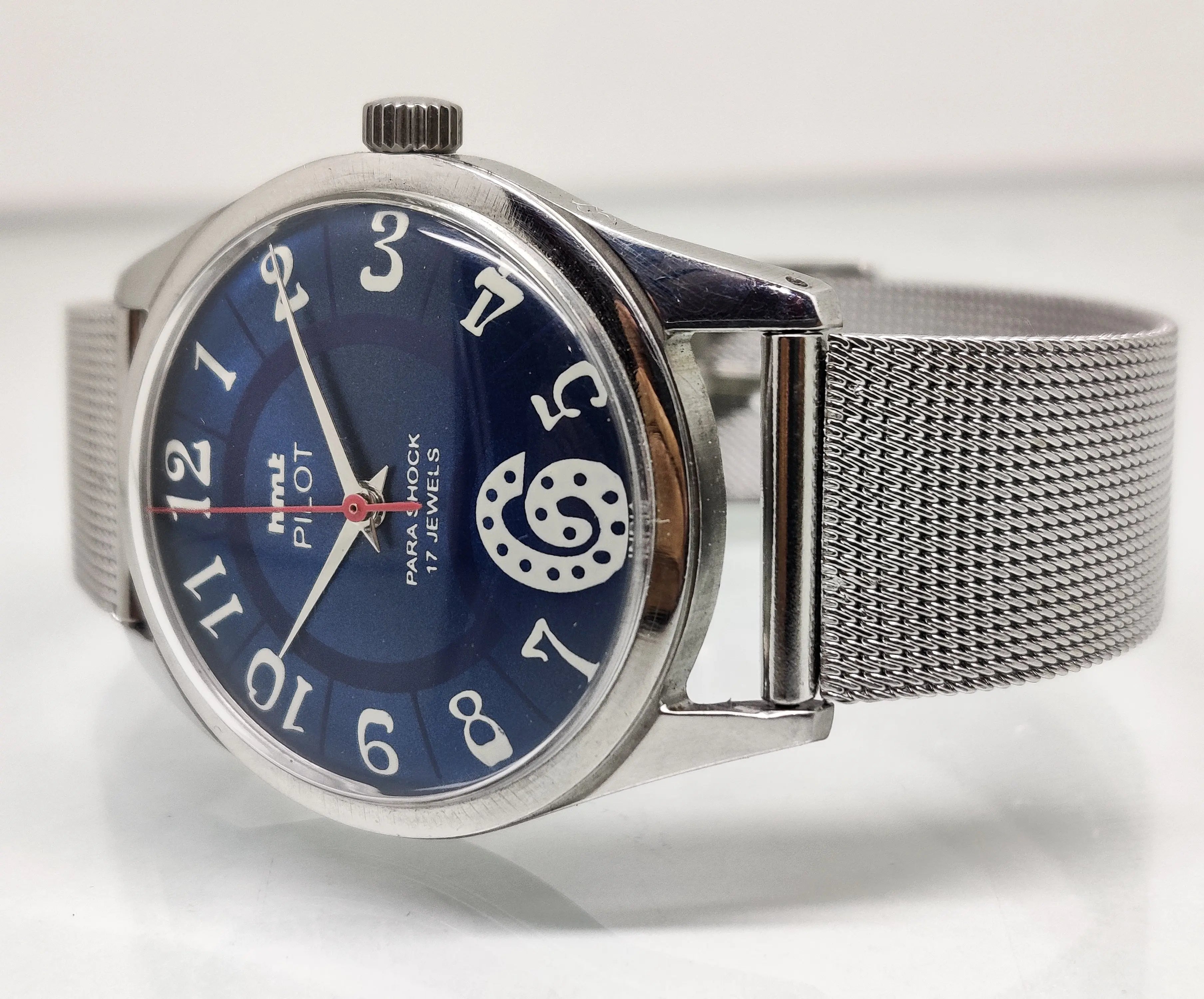 Hmt Pilot Mechanical Handwinding Movement stainless Steel Para Shock 17 Jewels Analog Dial Wrist Watch For Men National Watches