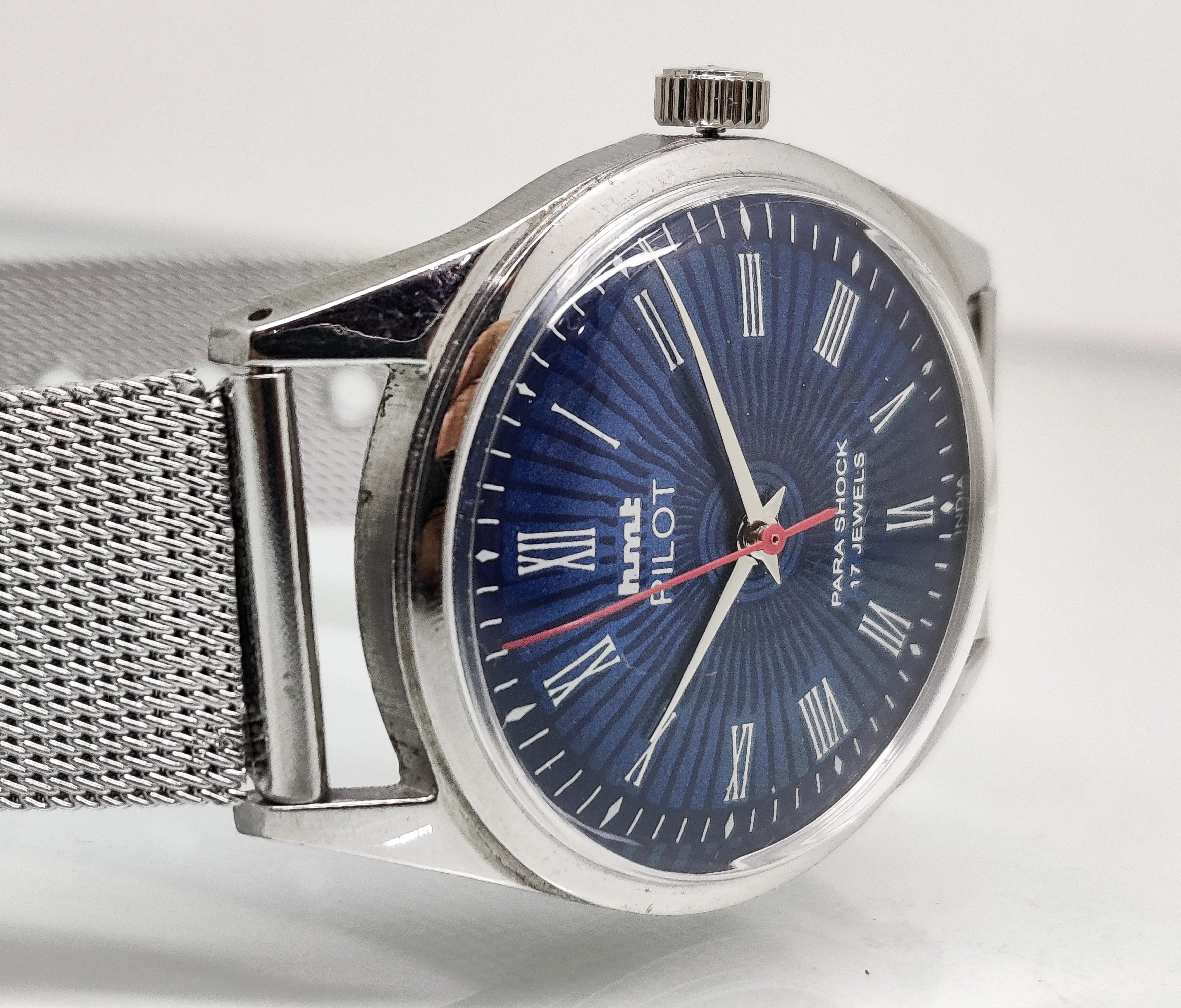 Hmt Pilot Mechanical Handwinding Movement stainless Steel Para Shock 17 Jewels Analog Dial Wrist Watch For Men National Watches
