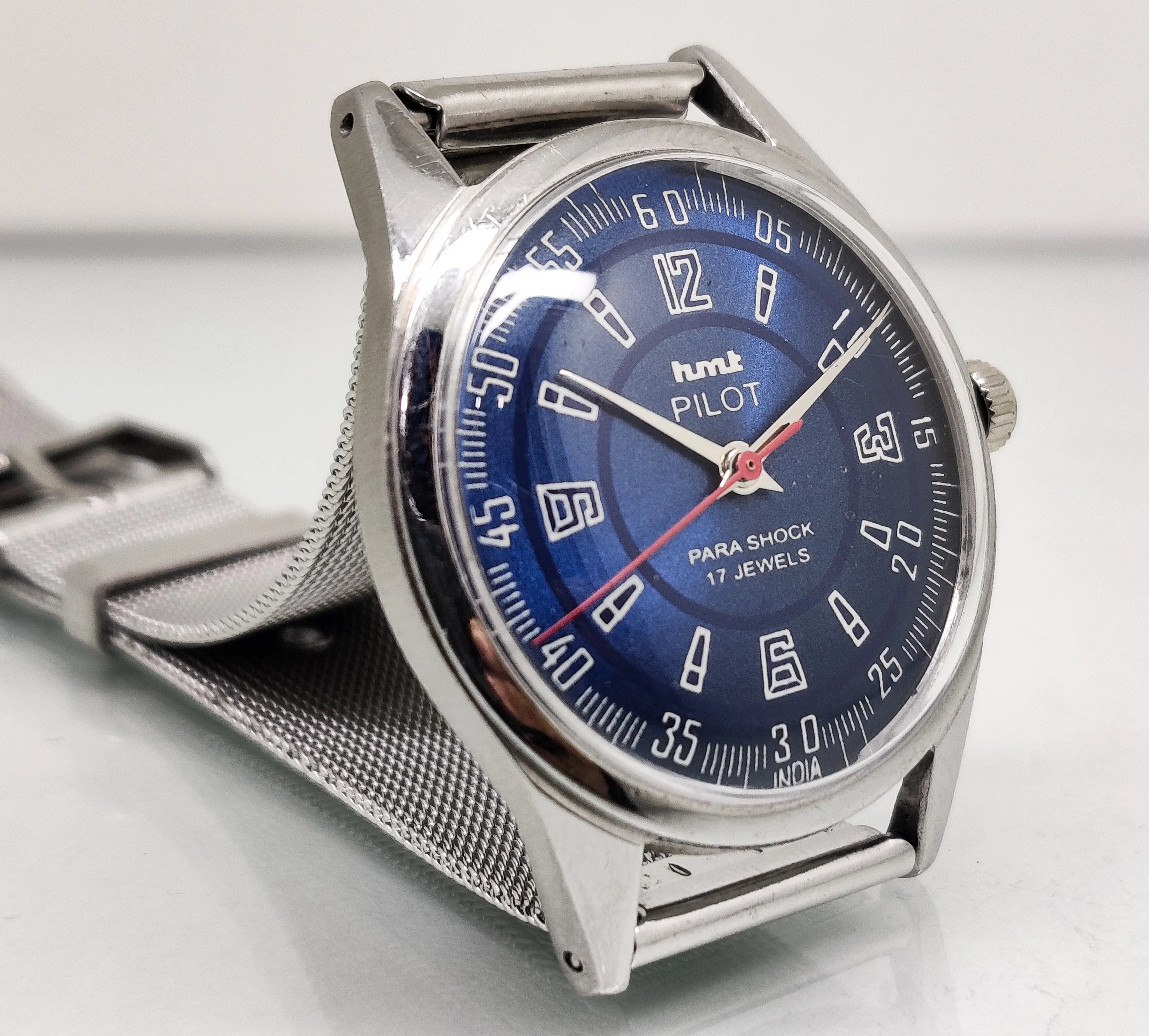Hmt Pilot Mechanical Handwinding Movement stainless Steel Para Shock 17 Jewels Analog Dial Wrist Watch For Men National Watches